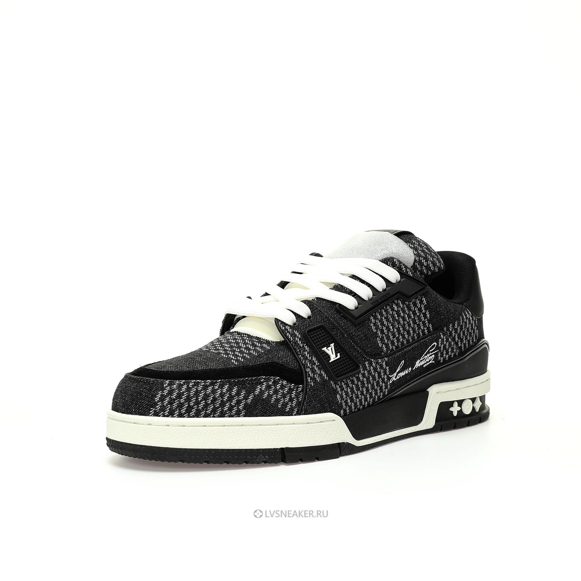 Louis Vuitton LV Trainer "Black Damier 3D Denim" 1AD6E3 Sneakers