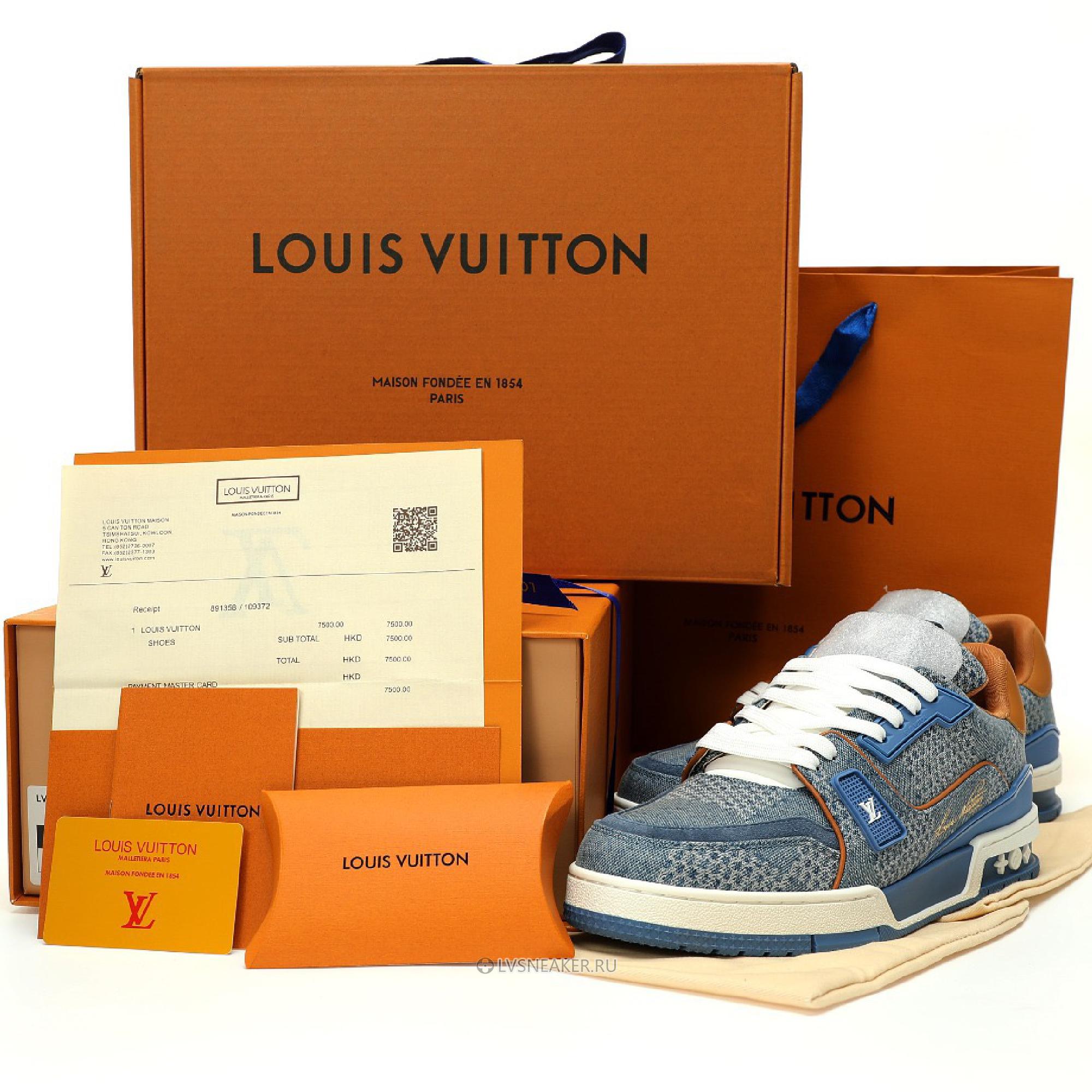 Louis Vuitton LV Trainer "Blue Damier 3D Denim" 1AD6DO Sneakers