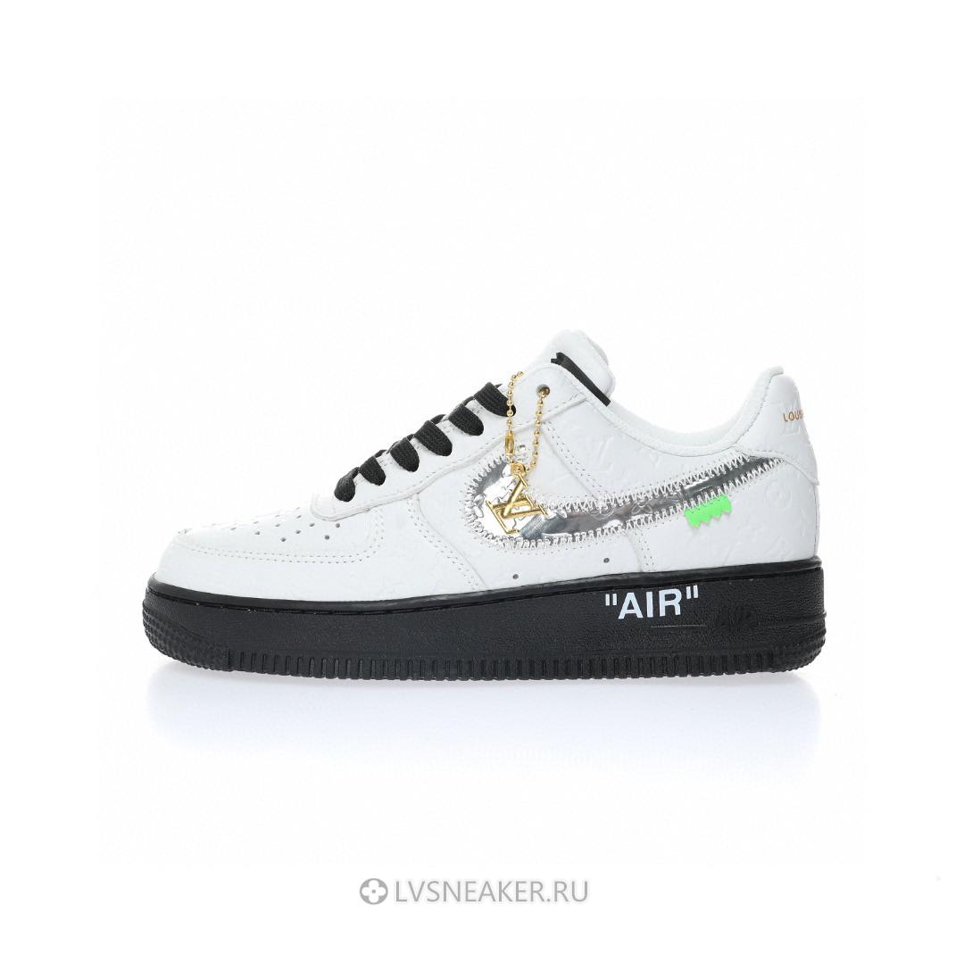 Louis Vuitton LV x Nike Air Force 1 Low by Virgil Abloh "White Black Silver" 1A9V-BW04 Sneakers