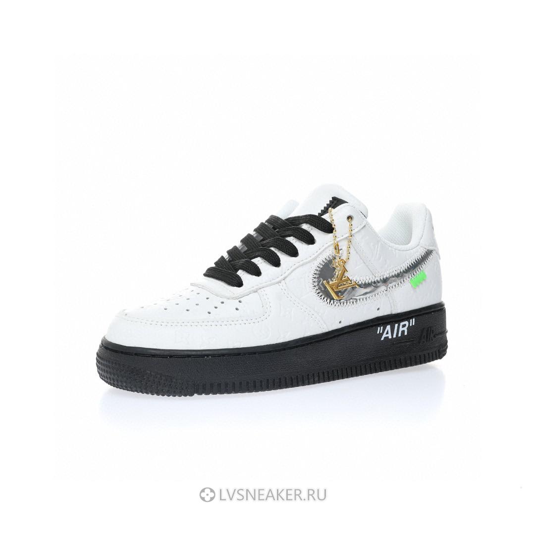 Louis Vuitton LV x Nike Air Force 1 Low by Virgil Abloh "White Black Silver" 1A9V-BW04 Sneakers