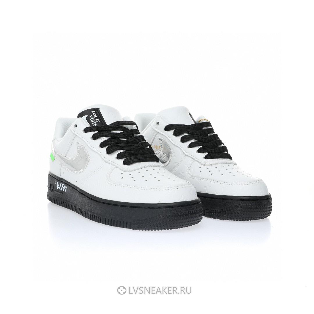 Louis Vuitton LV x Nike Air Force 1 Low by Virgil Abloh "White Black Silver" 1A9V-BW04 Sneakers