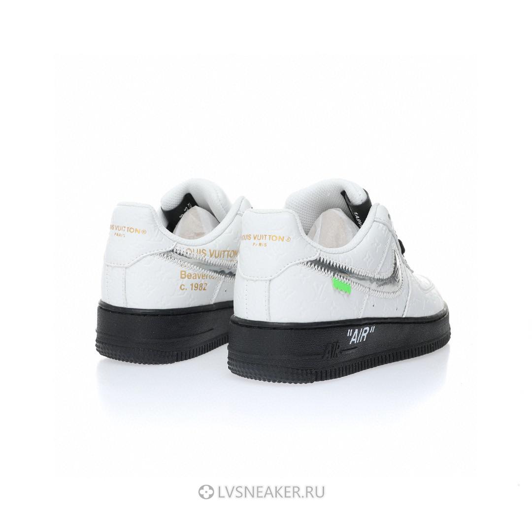Louis Vuitton LV x Nike Air Force 1 Low by Virgil Abloh "White Black Silver" 1A9V-BW04 Sneakers