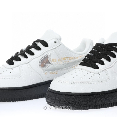 Louis Vuitton LV x Nike Air Force 1 Low by Virgil Abloh "White Black Silver" 1A9V-BW04 Sneakers