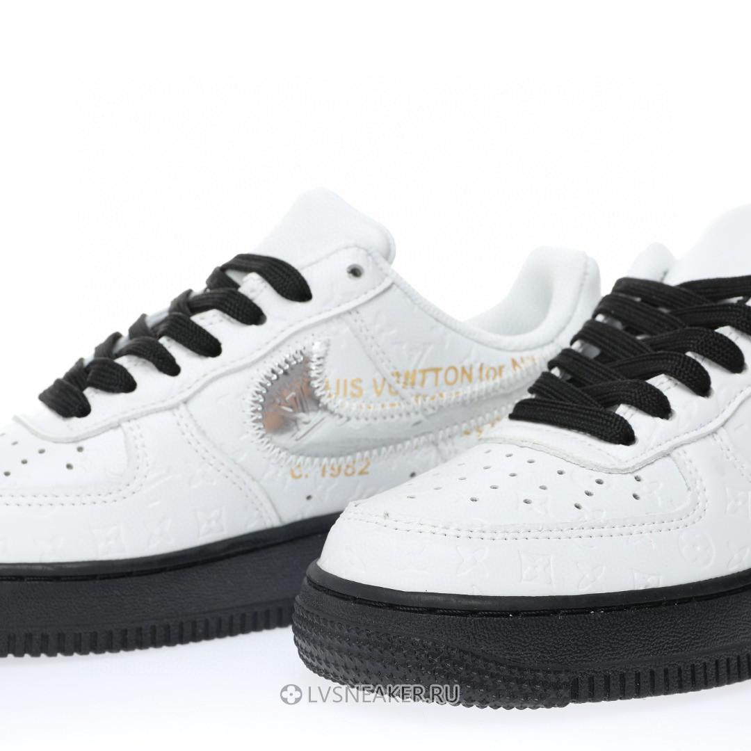 Louis Vuitton LV x Nike Air Force 1 Low by Virgil Abloh "White Black Silver" 1A9V-BW04 Sneakers