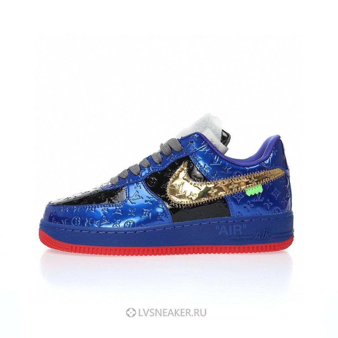 Louis Vuitton LV x Nike Air Force 1 Low by Virgil Abloh "Royal Blue Gold" 1A9V-BE05 Sneakers