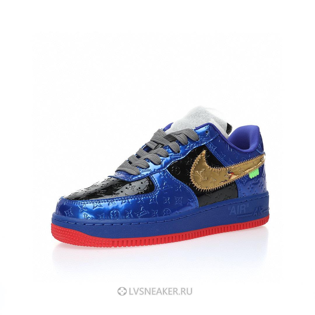 Louis Vuitton LV x Nike Air Force 1 Low by Virgil Abloh "Royal Blue Gold" 1A9V-BE05 Sneakers