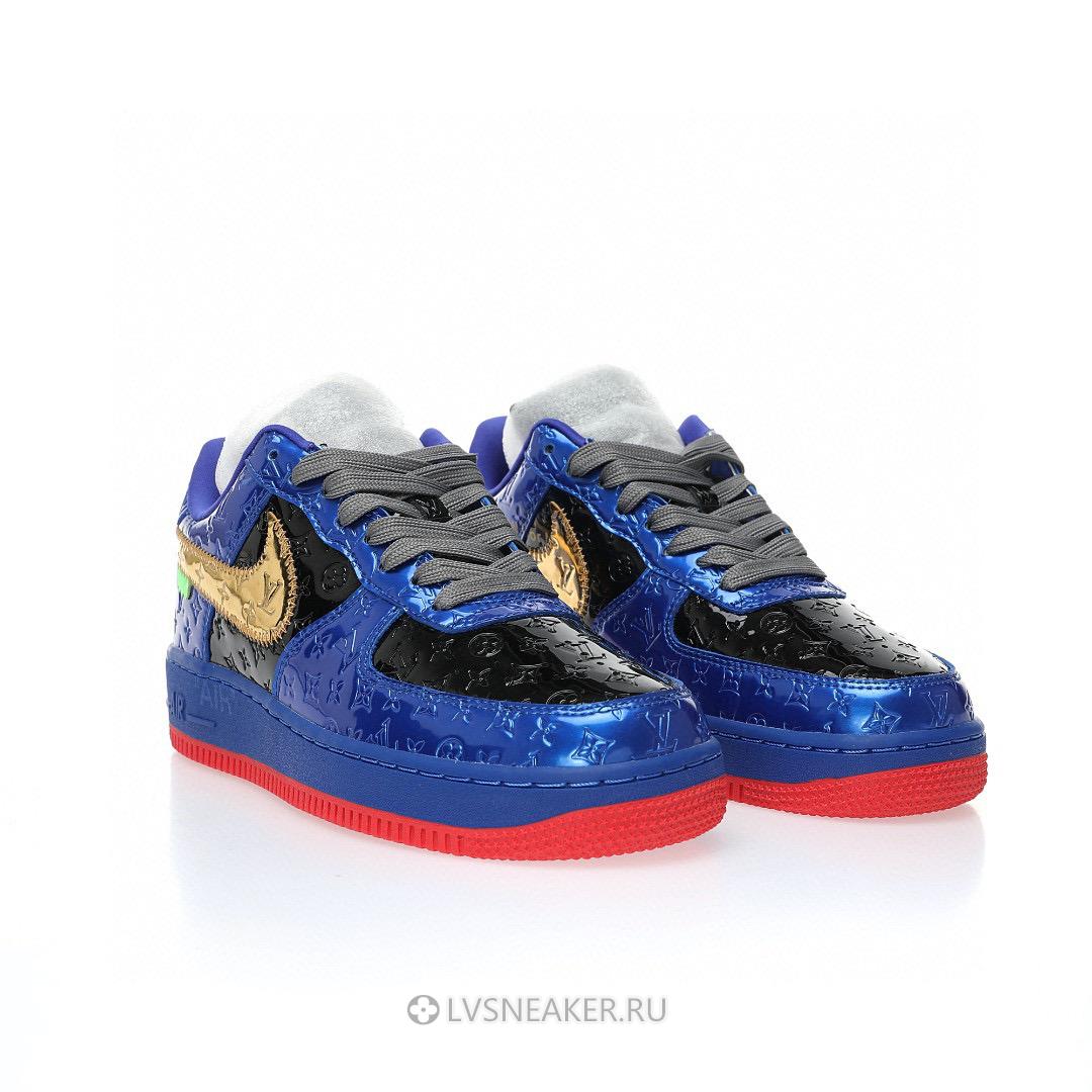 Louis Vuitton LV x Nike Air Force 1 Low by Virgil Abloh "Royal Blue Gold" 1A9V-BE05 Sneakers