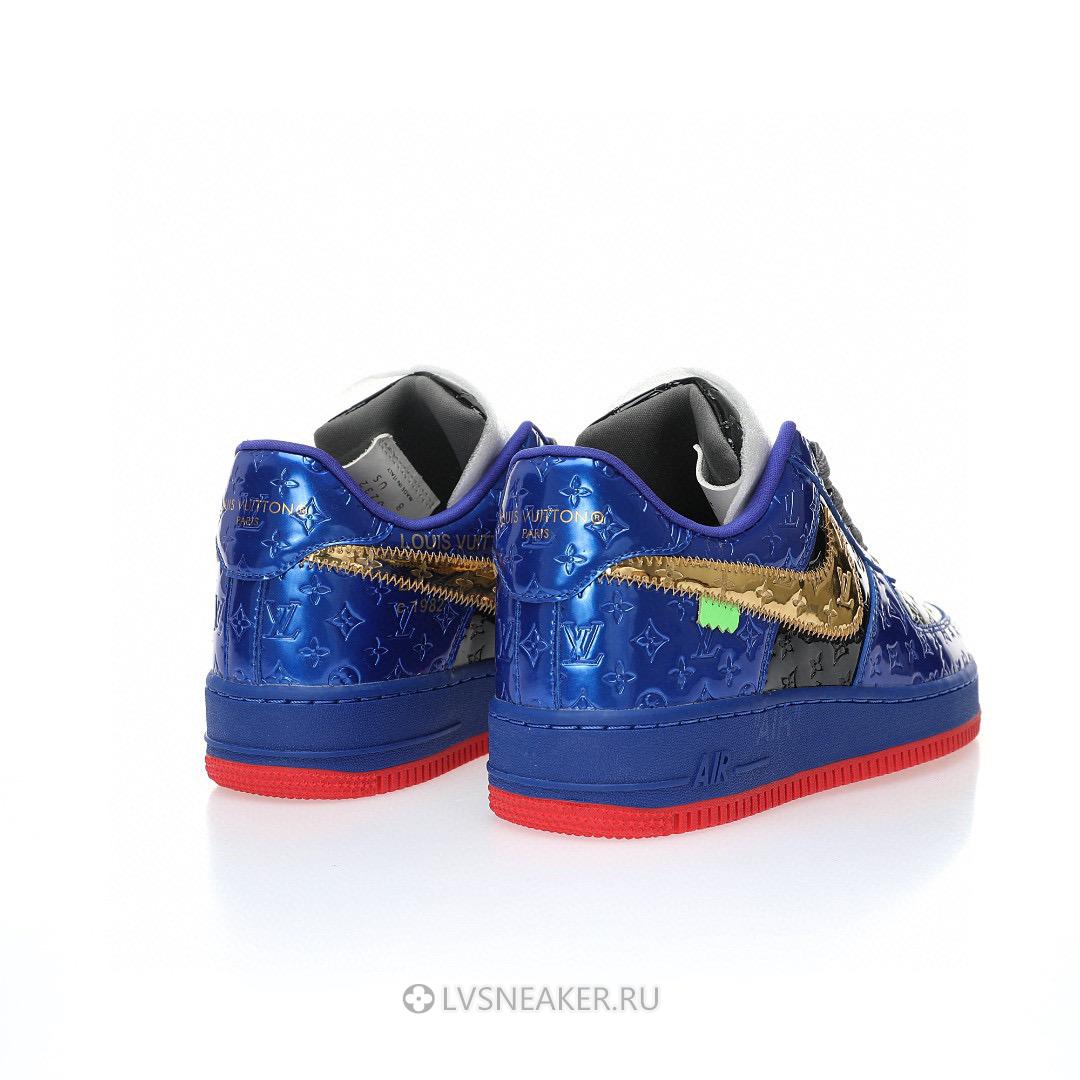 Louis Vuitton LV x Nike Air Force 1 Low by Virgil Abloh "Royal Blue Gold" 1A9V-BE05 Sneakers