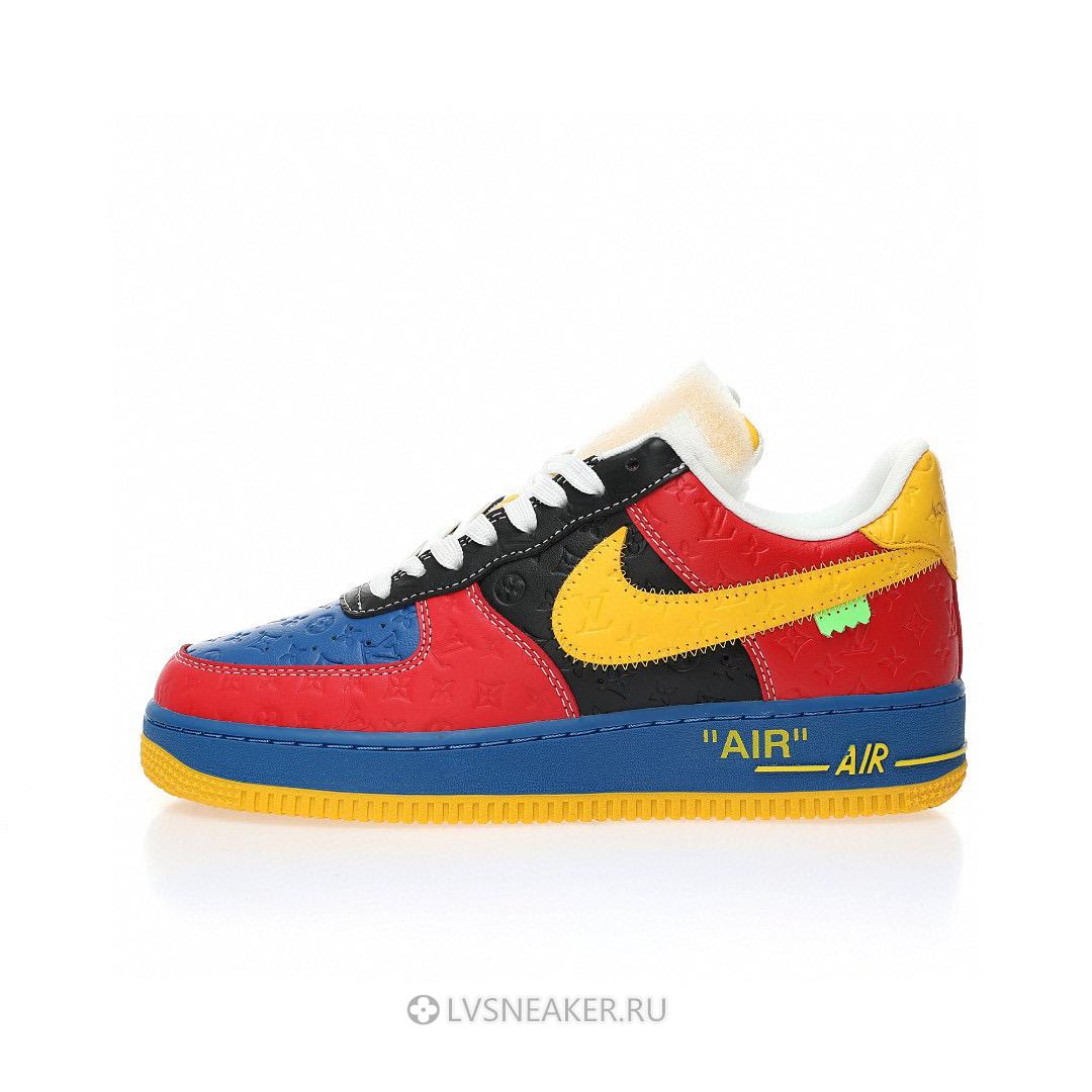 Louis Vuitton LV x Nike Air Force 1 Low by Virgil Abloh "Red Blue Yellow" 1A9V-RD07 Sneakers