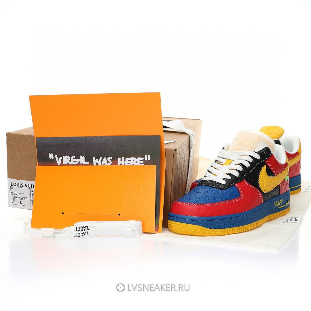 Louis Vuitton LV x Nike Air Force 1 Low by Virgil Abloh "Red Blue Yellow" 1A9V-RD07 Sneakers