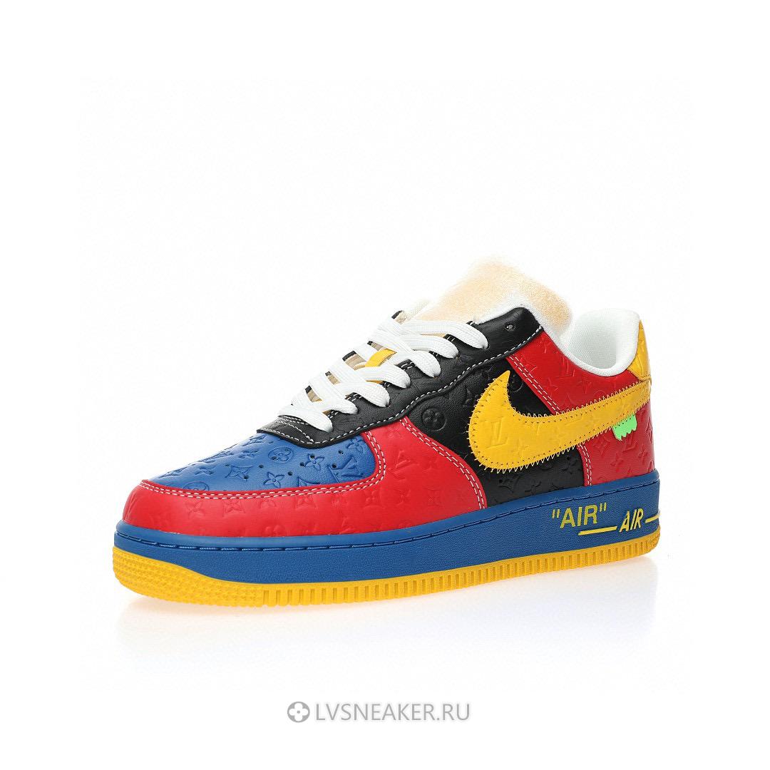 Louis Vuitton LV x Nike Air Force 1 Low by Virgil Abloh "Red Blue Yellow" 1A9V-RD07 Sneakers