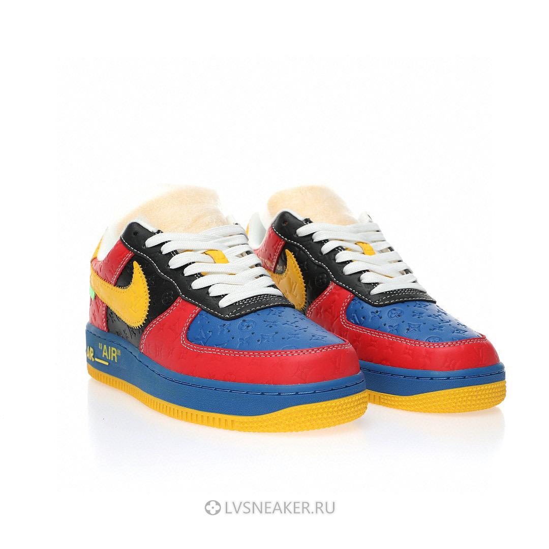 Louis Vuitton LV x Nike Air Force 1 Low by Virgil Abloh "Red Blue Yellow" 1A9V-RD07 Sneakers