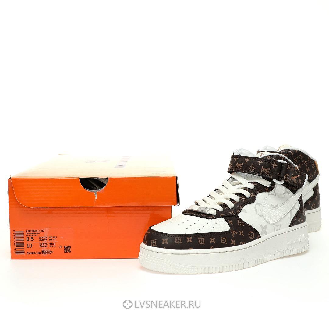 Louis Vuitton LV x Nike Air Force 1 Mid "Brown White" 1A9V-BN10 Sneakers
