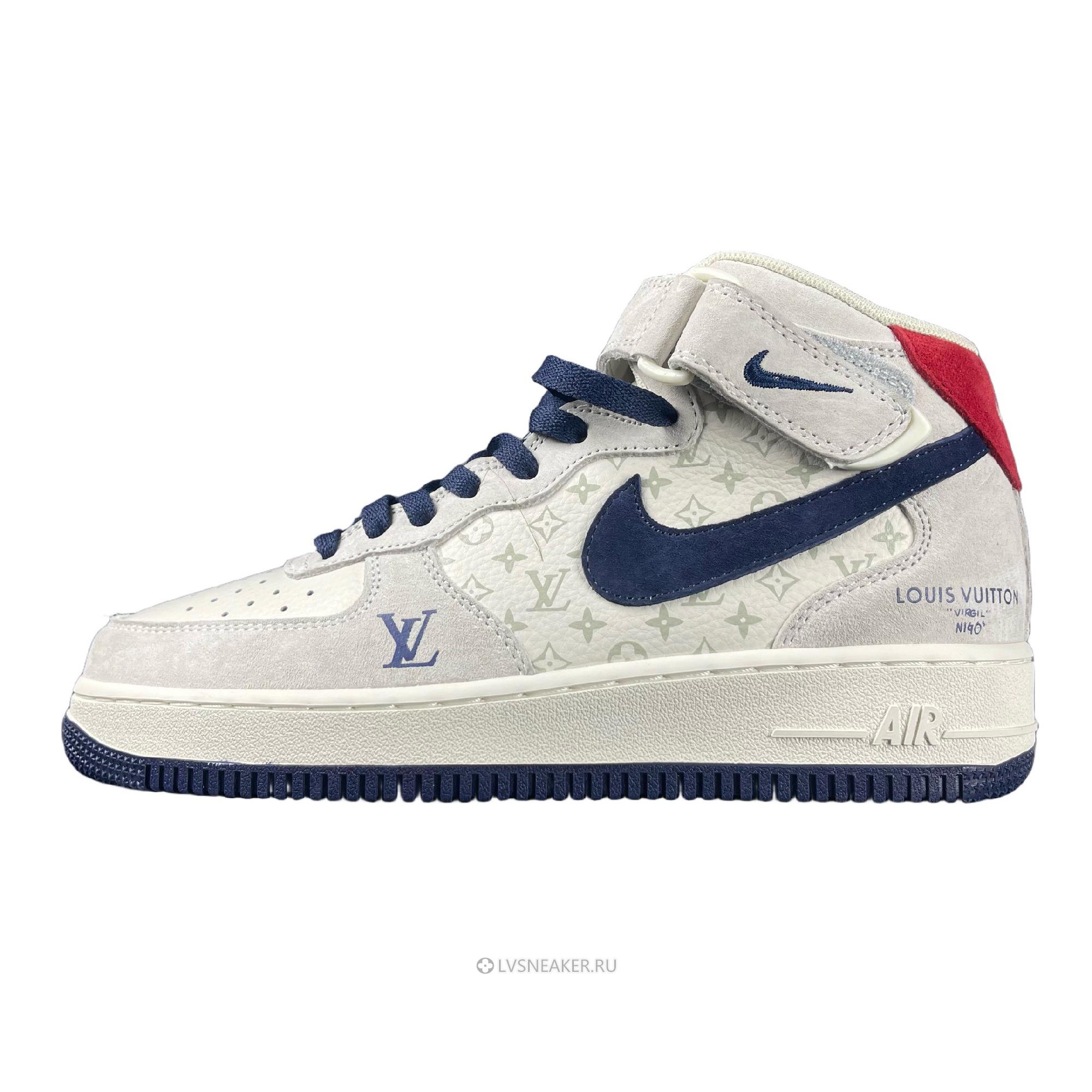 Louis Vuitton LV x Nike Air Force 1 Mid "White Navy Red" 1A9V-GY14 Sneakers