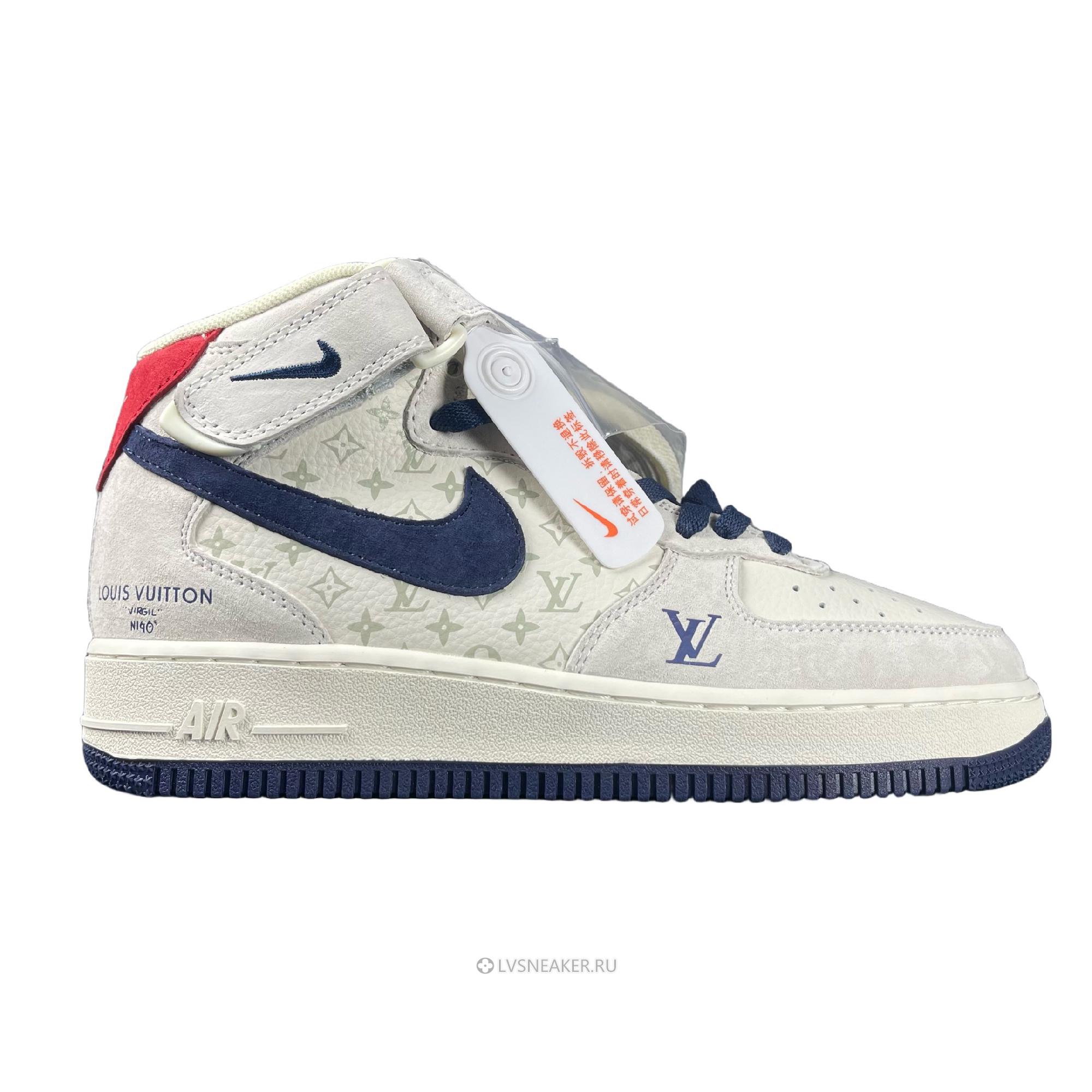 Louis Vuitton LV x Nike Air Force 1 Mid "White Navy Red" 1A9V-GY14 Sneakers