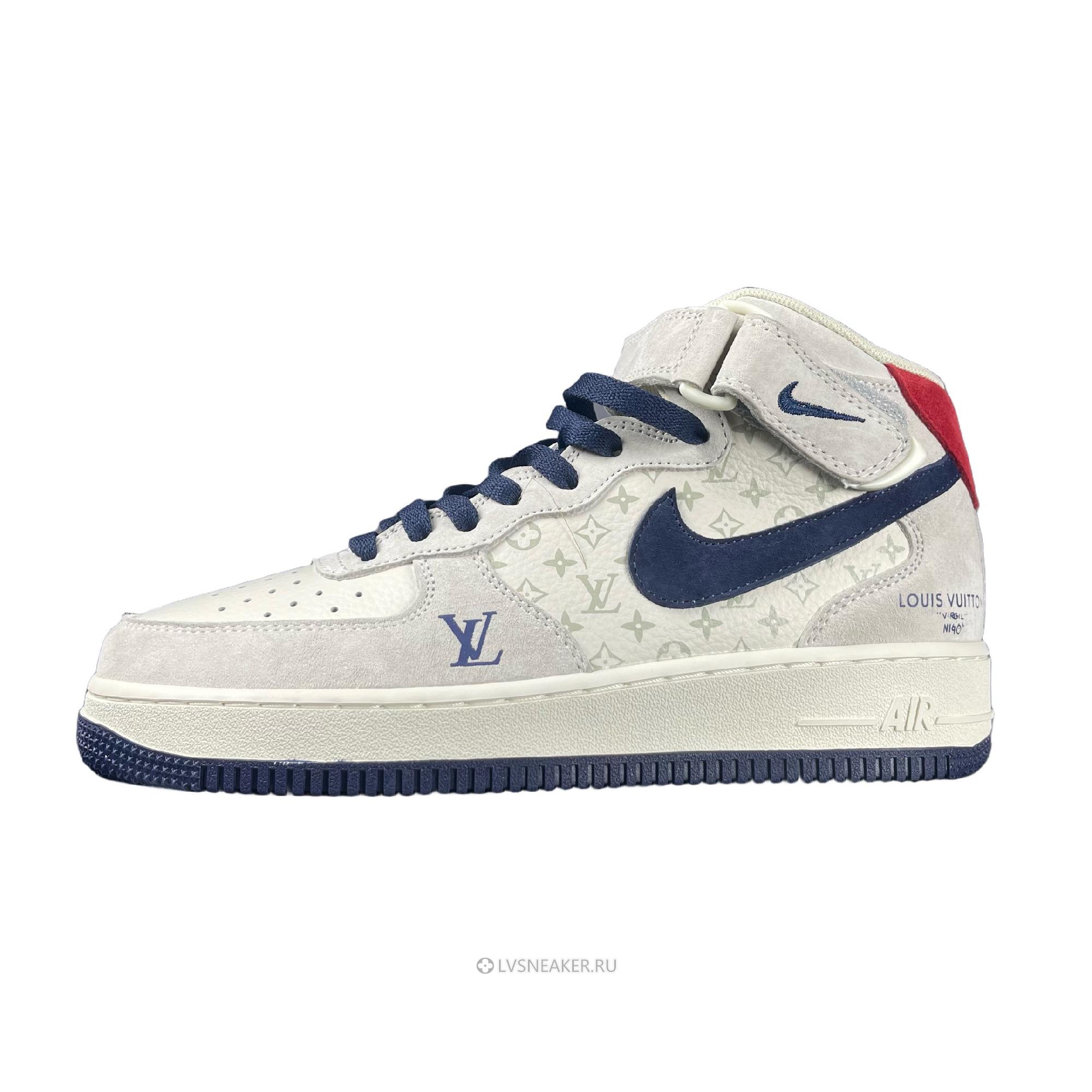 Louis Vuitton LV x Nike Air Force 1 Mid "White Navy Red" 1A9V-GY14 Sneakers