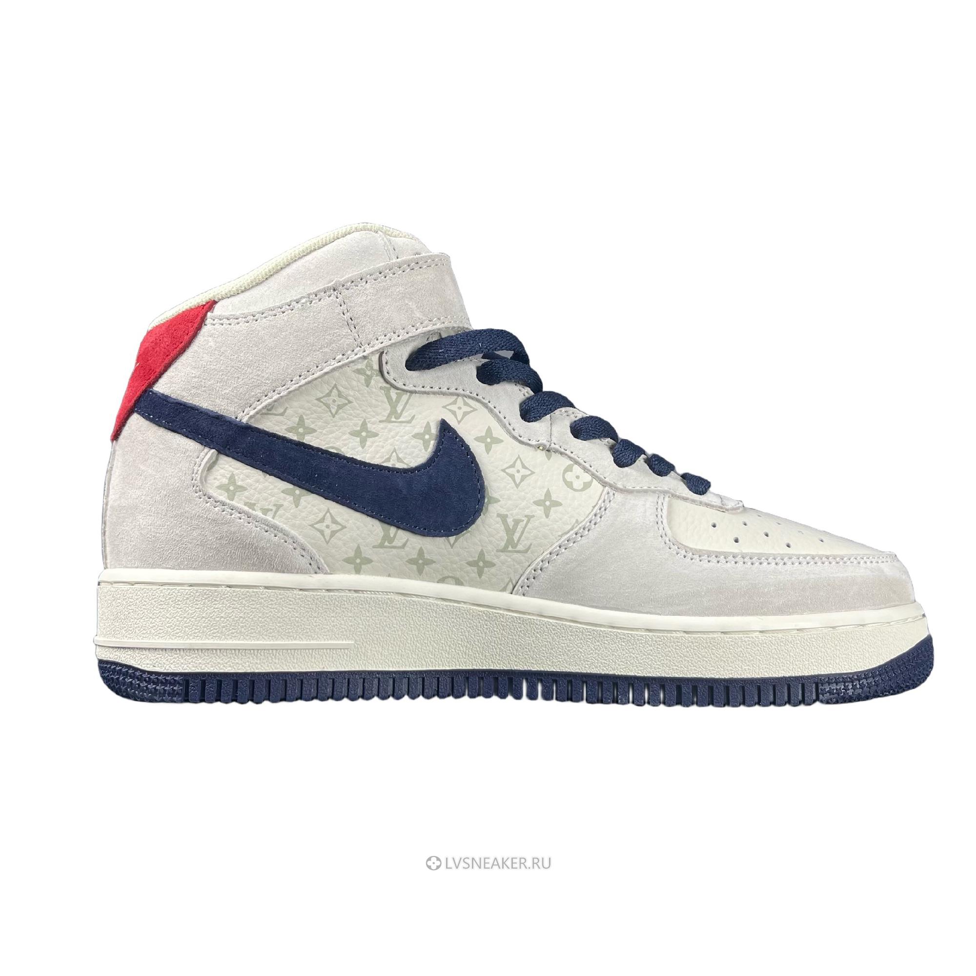 Louis Vuitton LV x Nike Air Force 1 Mid "White Navy Red" 1A9V-GY14 Sneakers