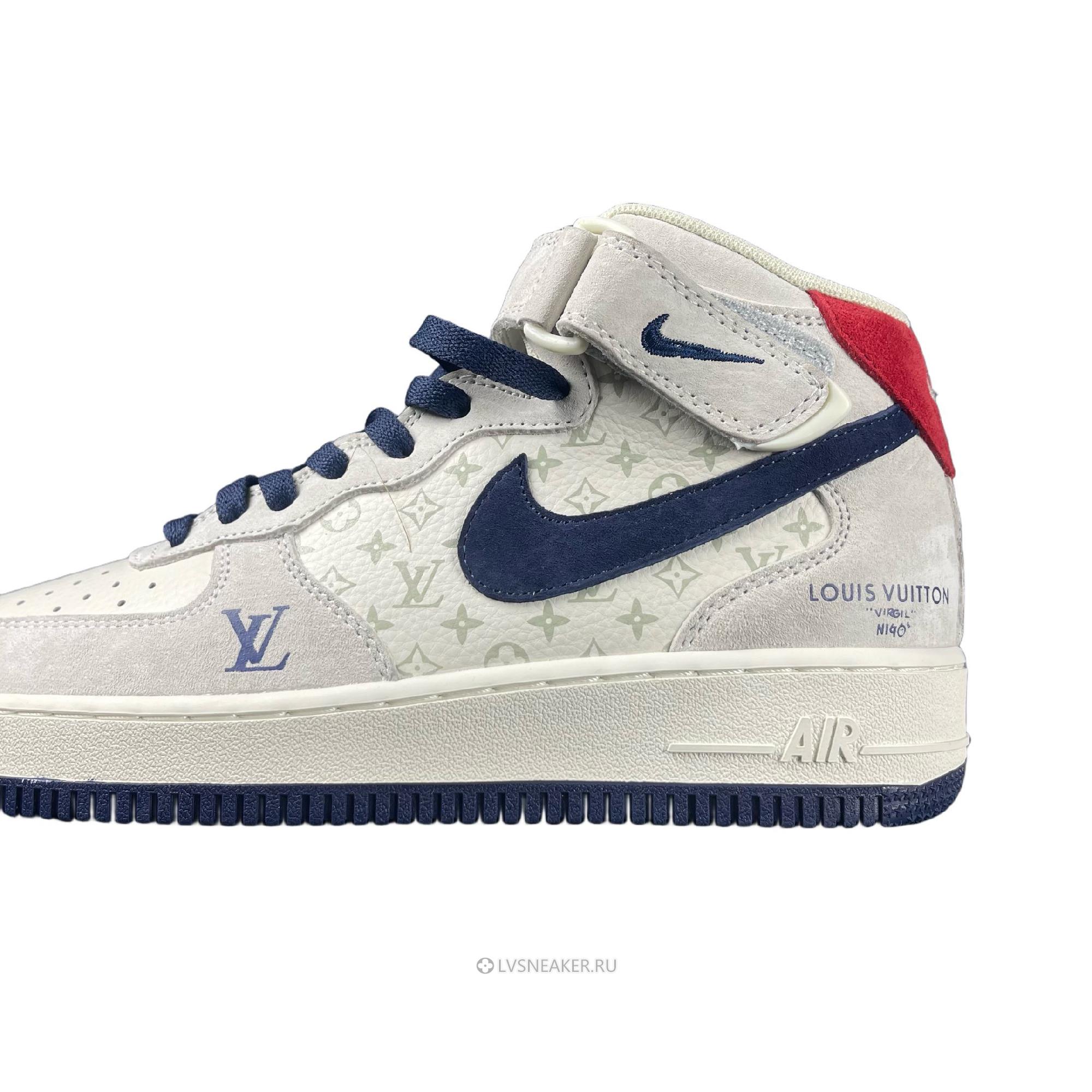 Louis Vuitton LV x Nike Air Force 1 Mid "White Navy Red" 1A9V-GY14 Sneakers