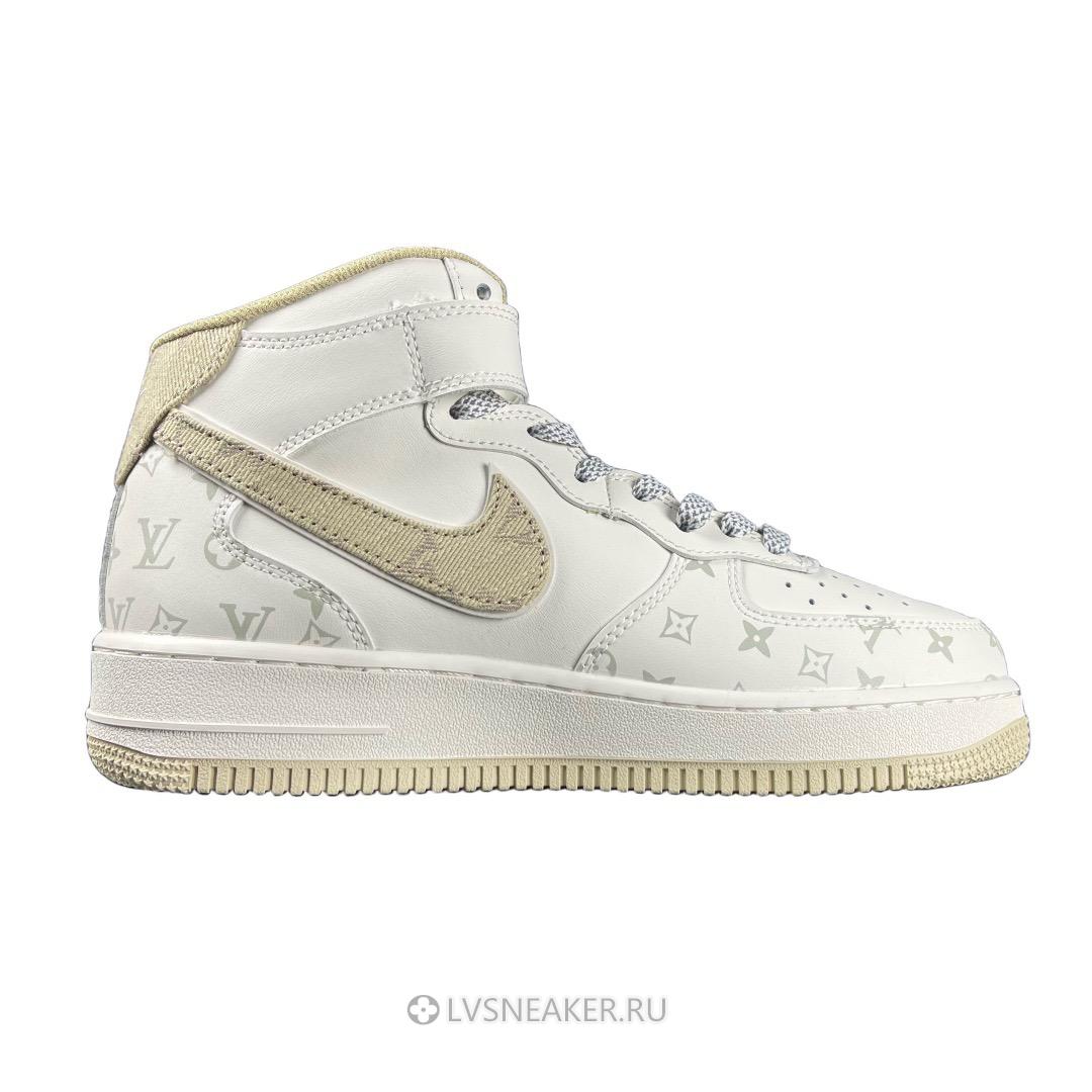 Louis Vuitton LV x Nike Air Force 1 Mid "White Khaki" 1A9V-KI15 Sneakers
