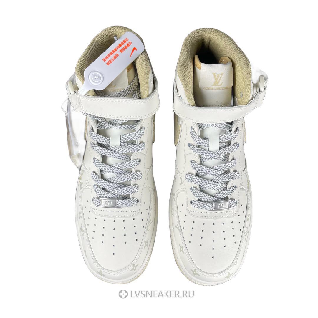 Louis Vuitton LV x Nike Air Force 1 Mid "White Khaki" 1A9V-KI15 Sneakers