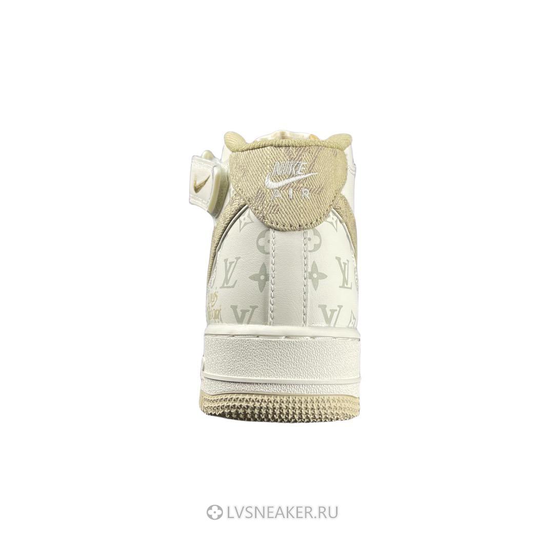 Louis Vuitton LV x Nike Air Force 1 Mid "White Khaki" 1A9V-KI15 Sneakers