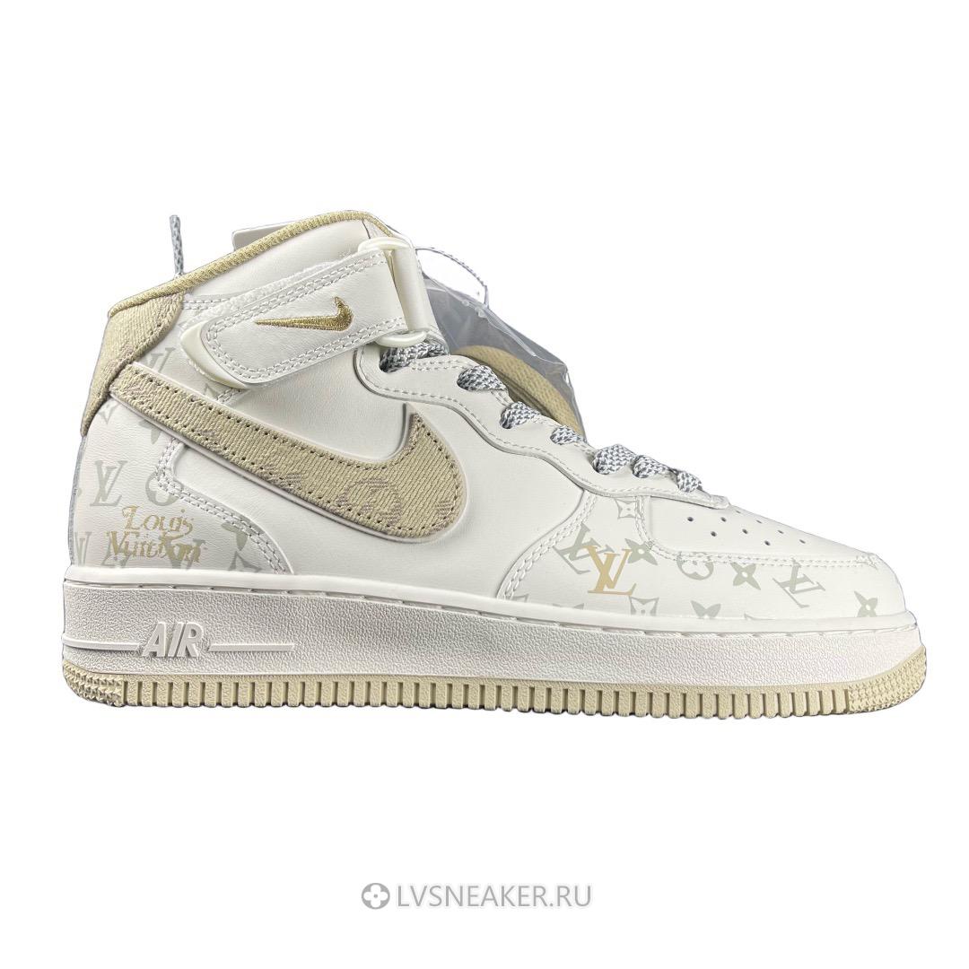Louis Vuitton LV x Nike Air Force 1 Mid "White Khaki" 1A9V-KI15 Sneakers