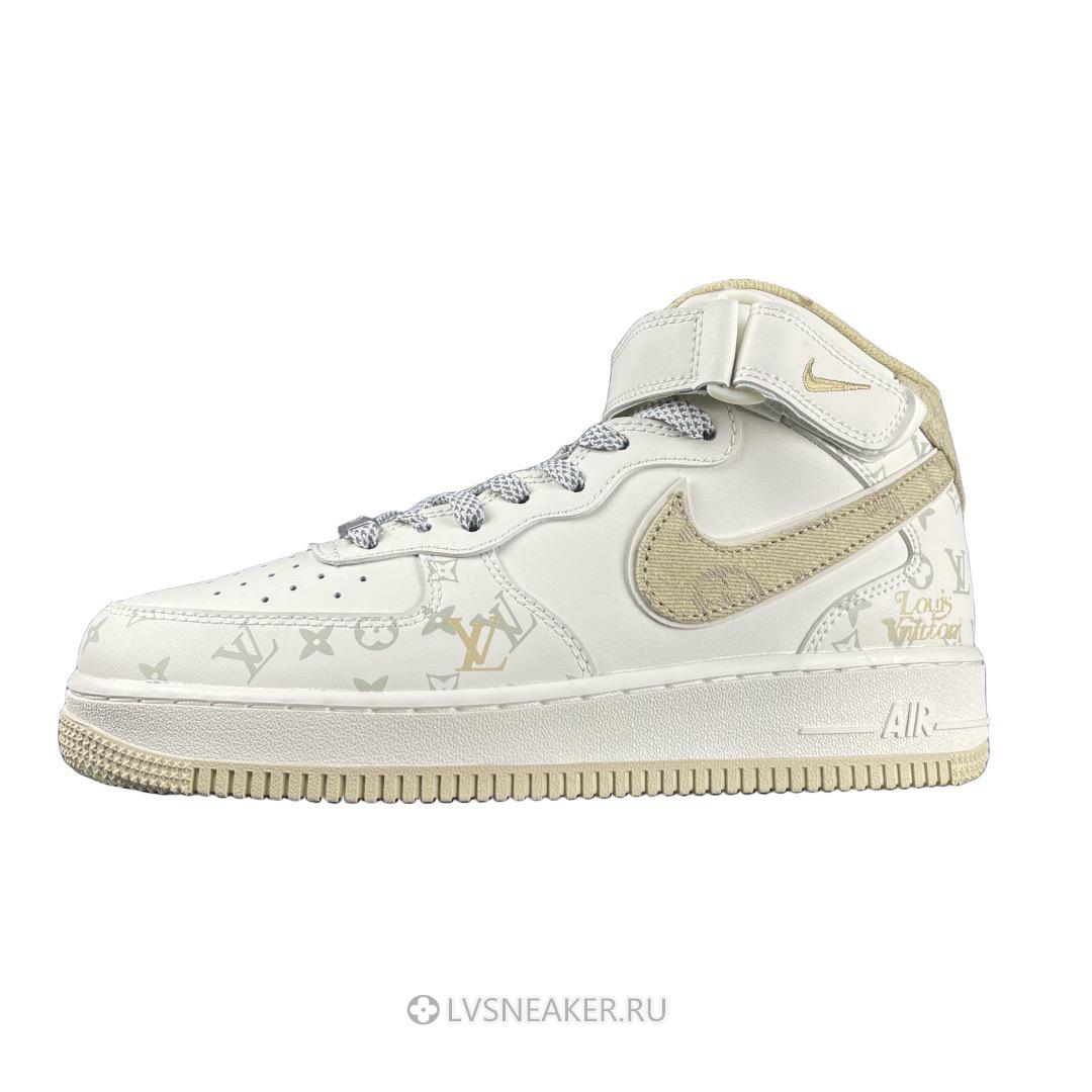 Louis Vuitton LV x Nike Air Force 1 Mid "White Khaki" 1A9V-KI15 Sneakers