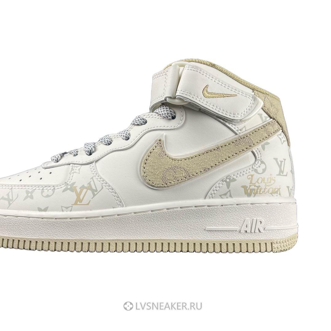 Louis Vuitton LV x Nike Air Force 1 Mid "White Khaki" 1A9V-KI15 Sneakers