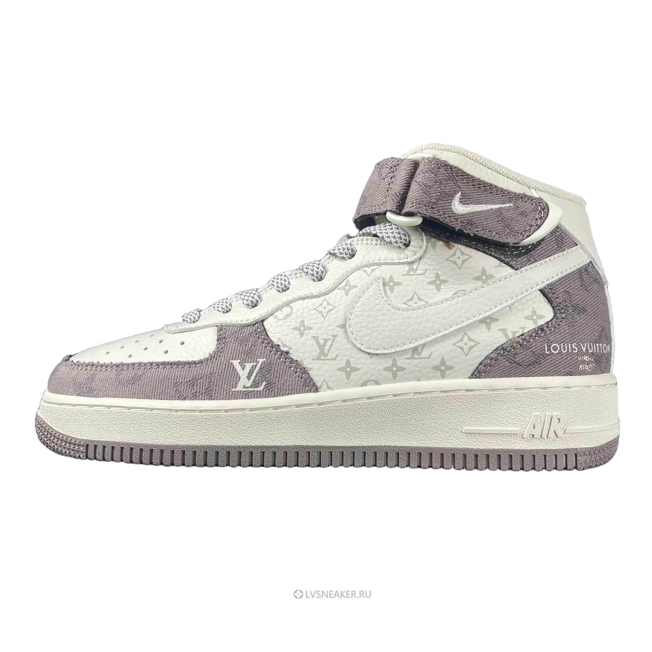Louis Vuitton LV x Nike Air Force 1 Mid "White Grey" 1A9V-WT16 Sneakers