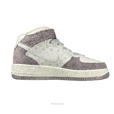 Louis Vuitton LV x Nike Air Force 1 Mid "White Grey" 1A9V-WT16 Sneakers