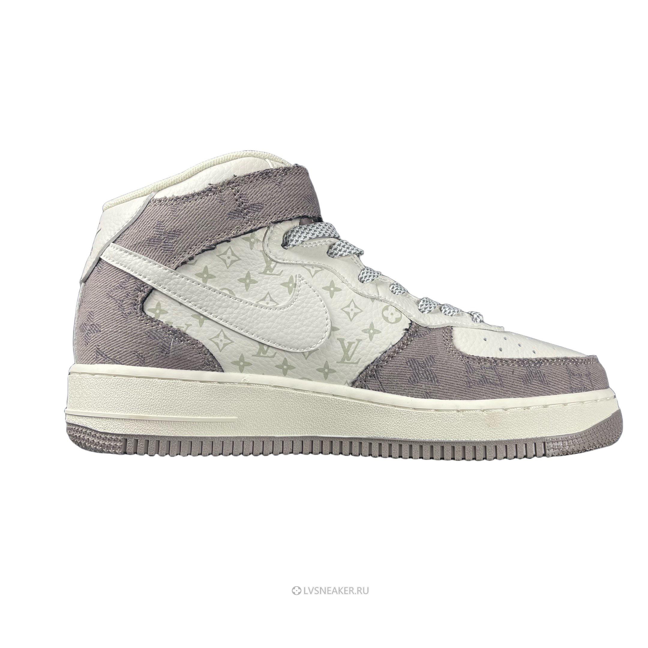 Louis Vuitton LV x Nike Air Force 1 Mid "White Grey" 1A9V-WT16 Sneakers
