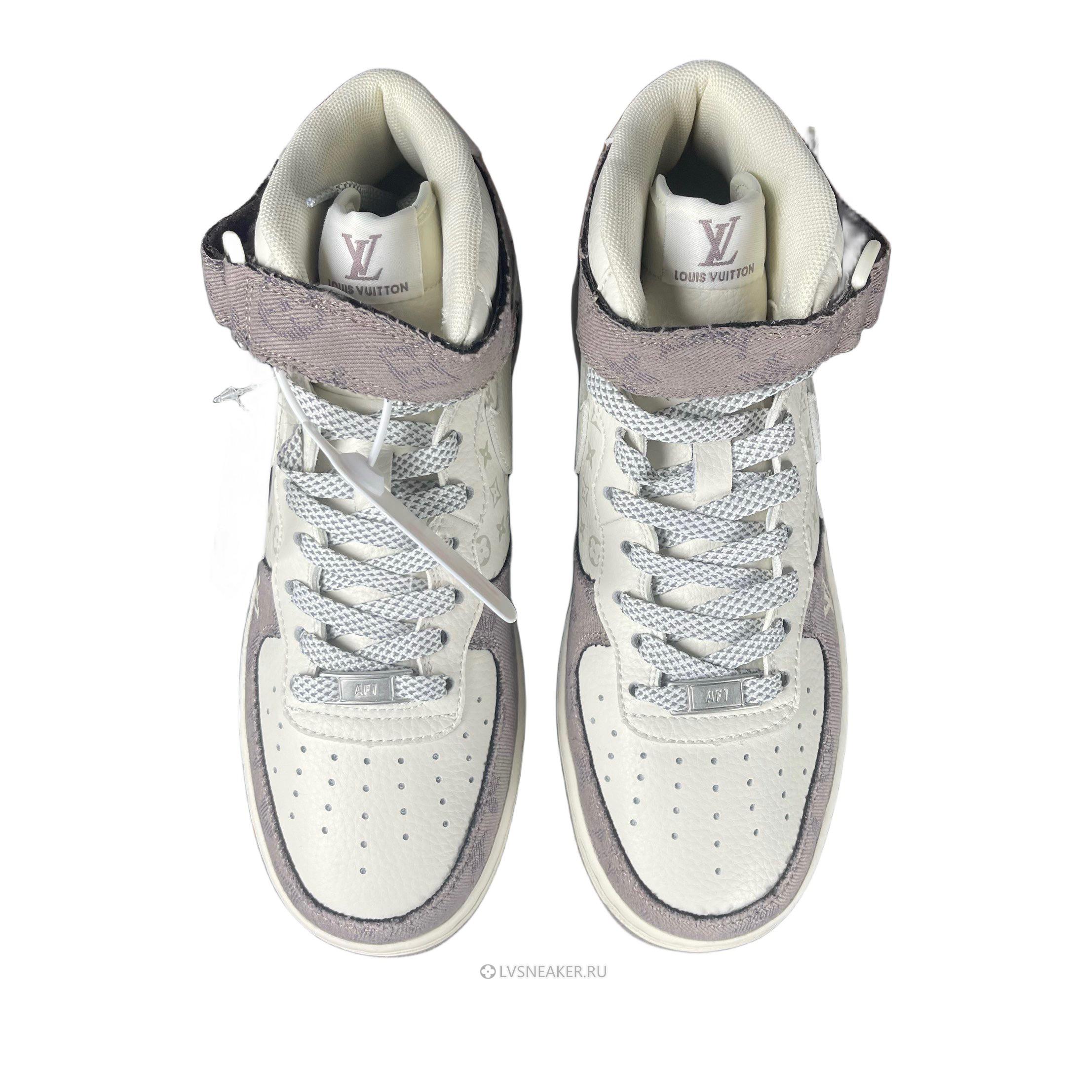 Louis Vuitton LV x Nike Air Force 1 Mid "White Grey" 1A9V-WT16 Sneakers