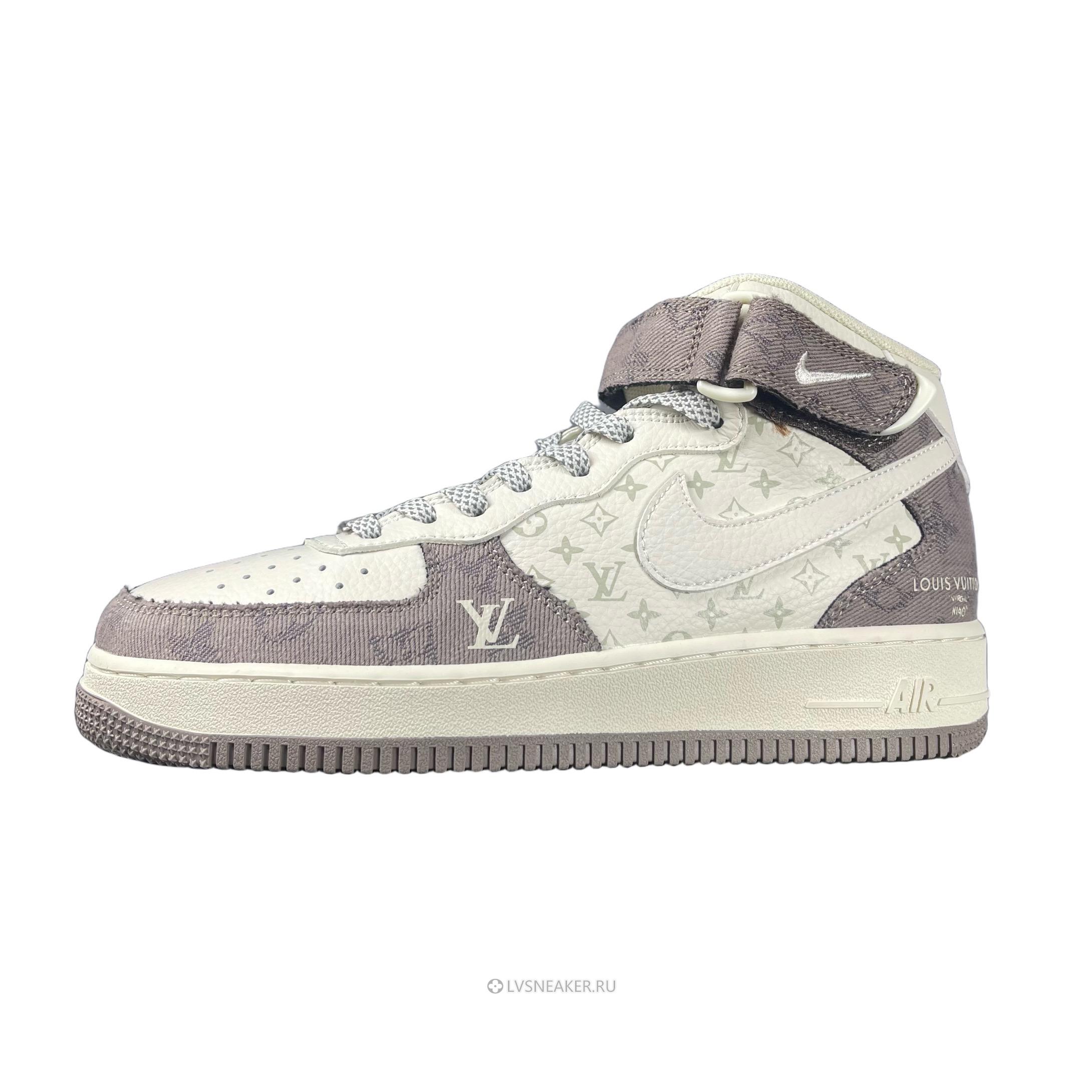 Louis Vuitton LV x Nike Air Force 1 Mid "White Grey" 1A9V-WT16 Sneakers