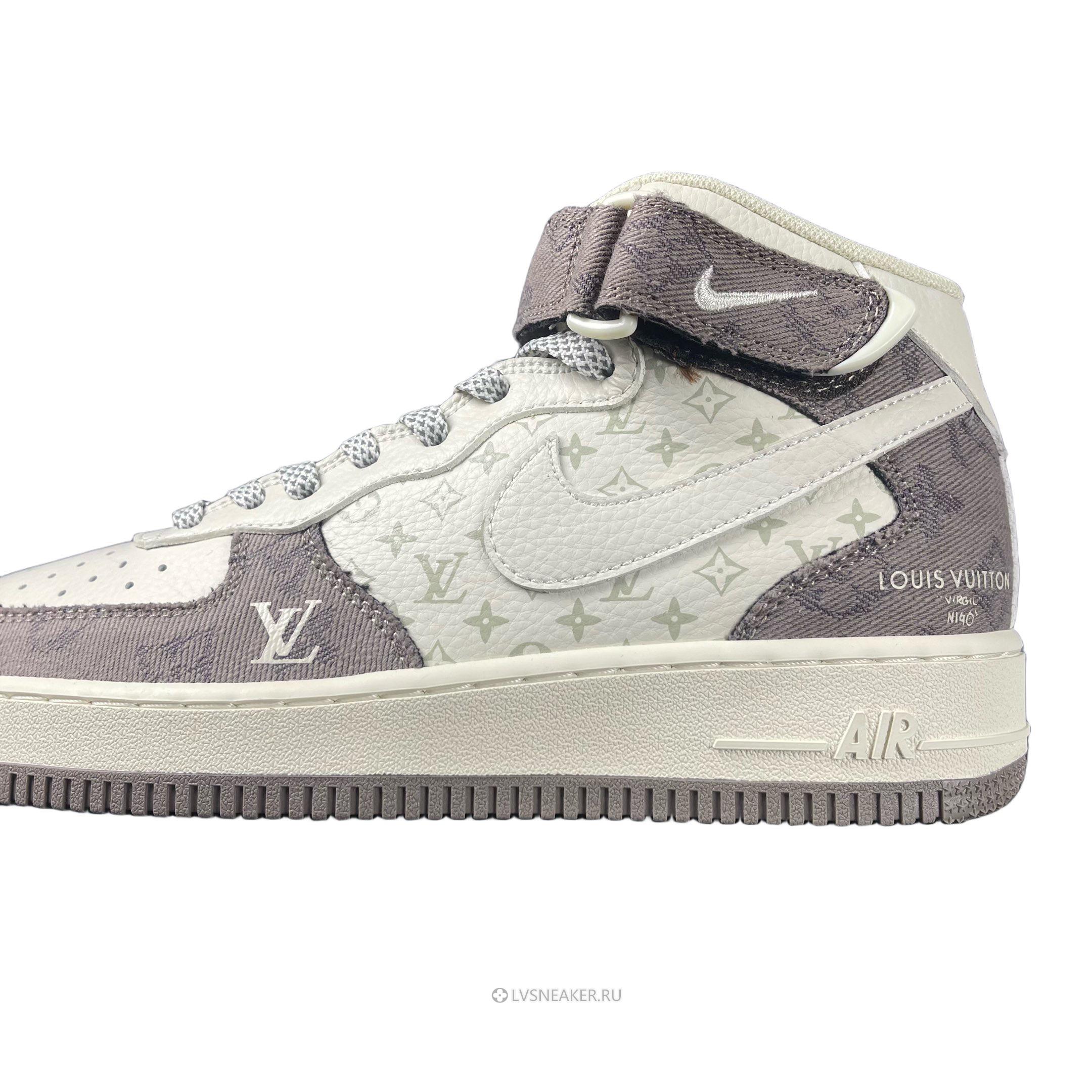 Louis Vuitton LV x Nike Air Force 1 Mid "White Grey" 1A9V-WT16 Sneakers