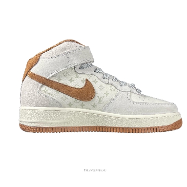 Louis Vuitton LV x Nike Air Force 1 Mid "White Brown Grey" 1A9V-WT17 Sneakers