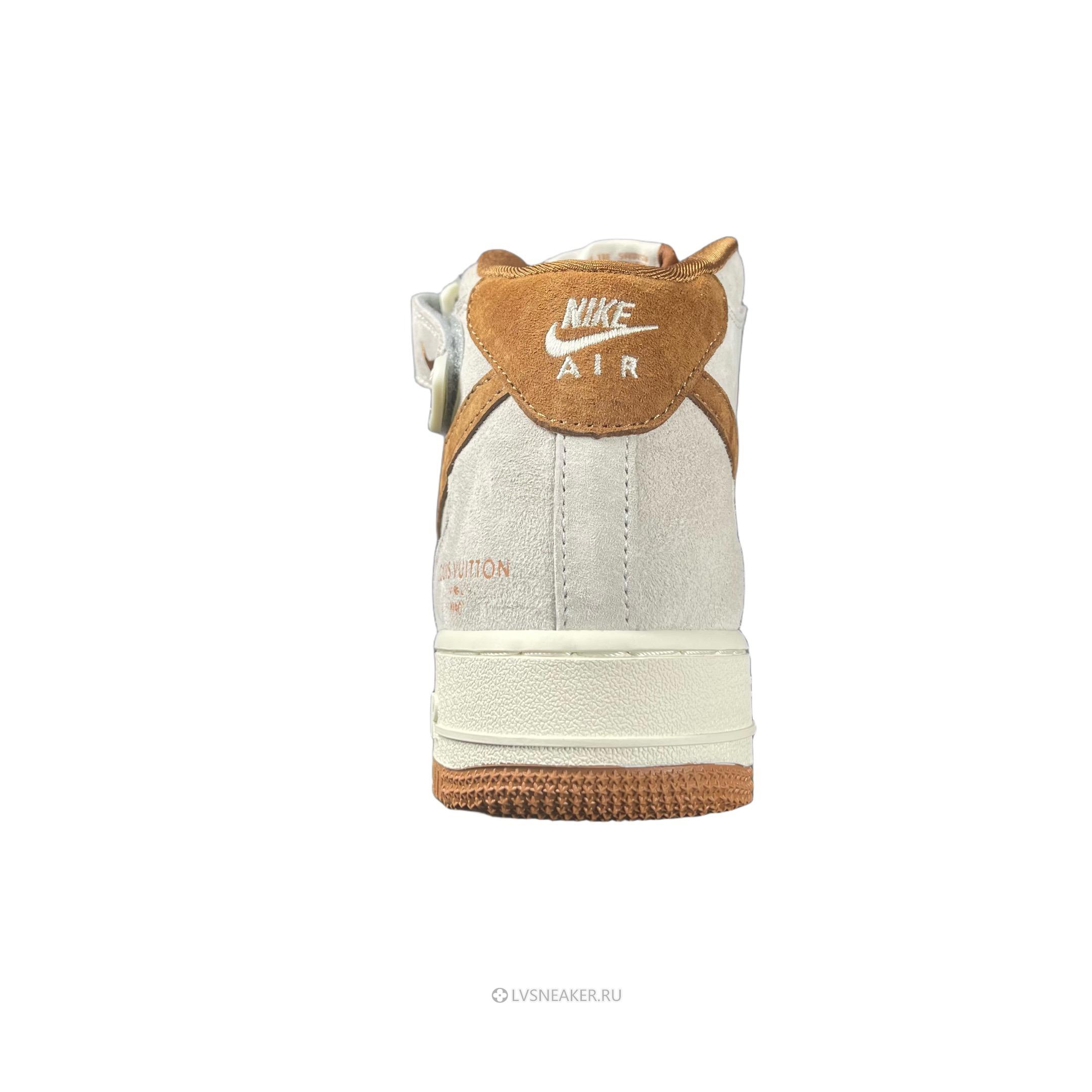 Louis Vuitton LV x Nike Air Force 1 Mid "White Brown Grey" 1A9V-WT17 Sneakers
