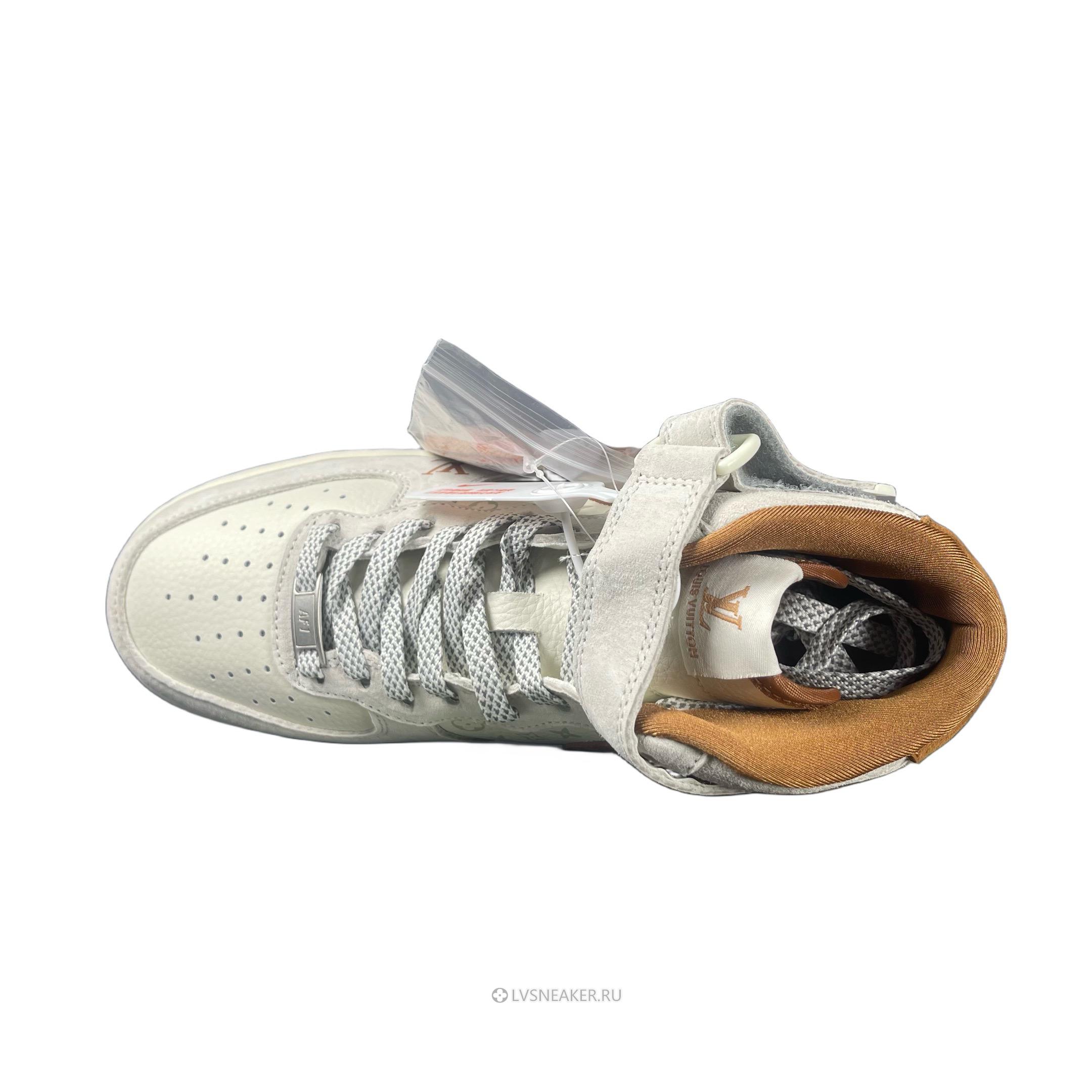 Louis Vuitton LV x Nike Air Force 1 Mid "White Brown Grey" 1A9V-WT17 Sneakers