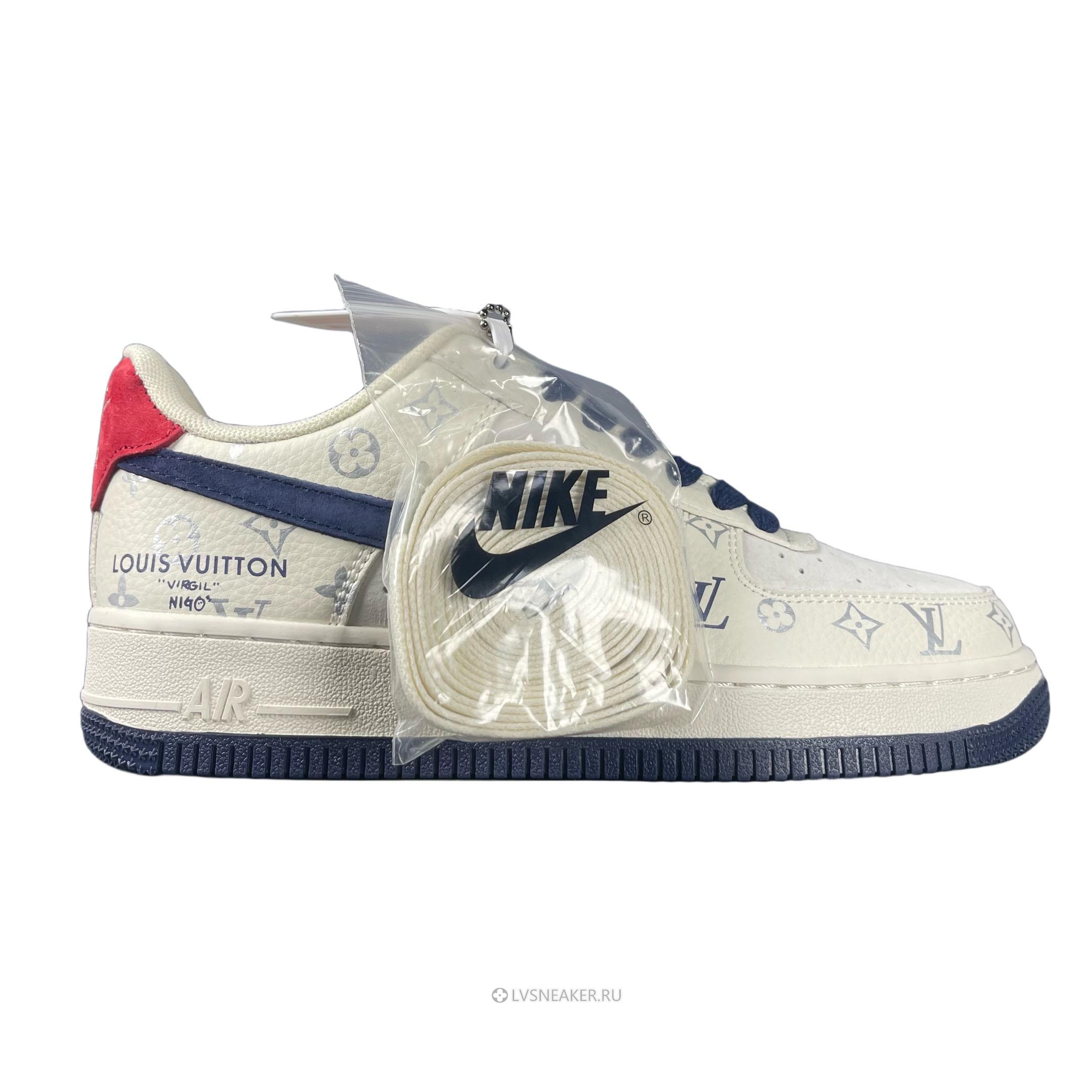 Louis Vuitton LV x Nike Air Force 1 Low "Beige Navy Red" 1A9V-BE19 Sneakers