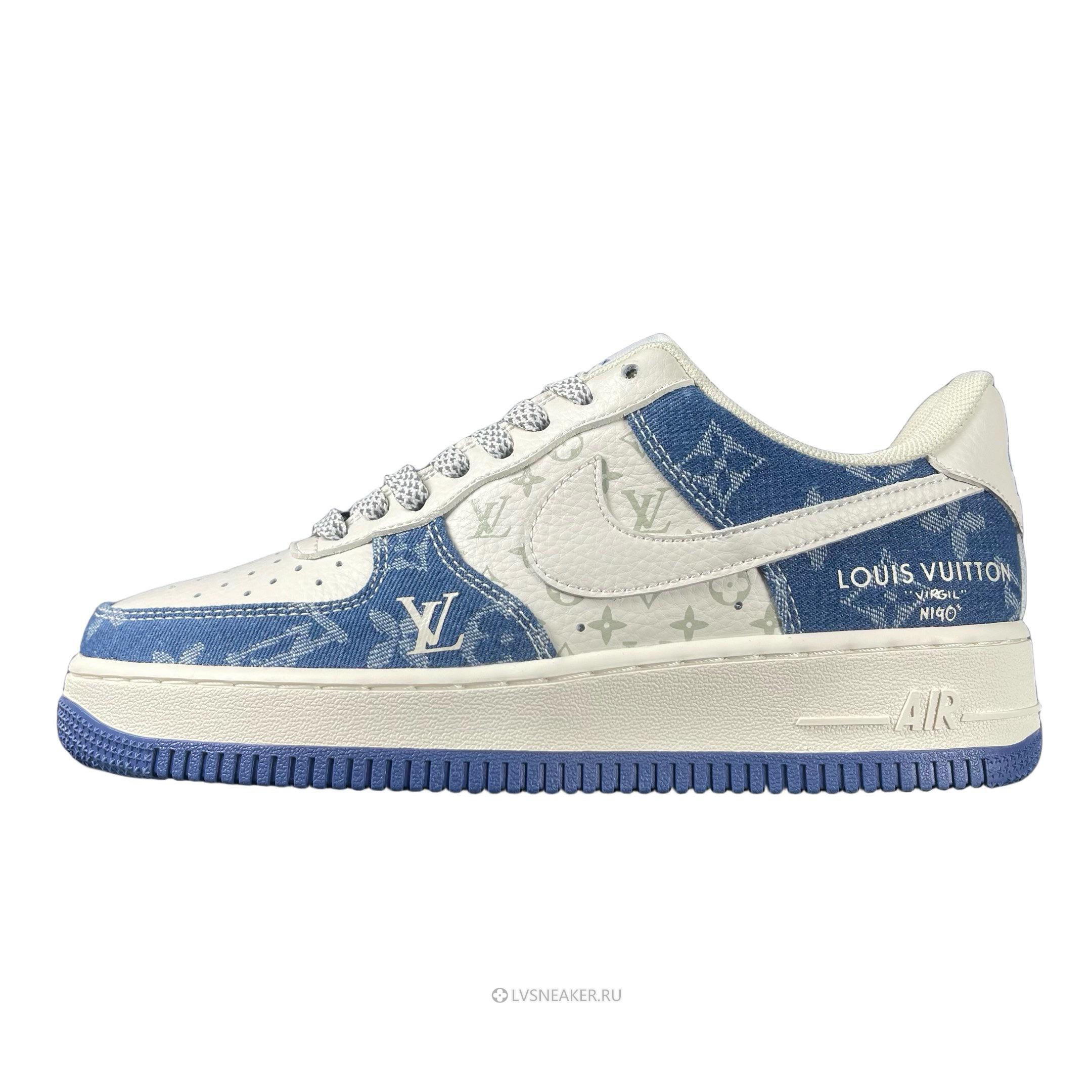 Louis Vuitton LV x Nike Air Force 1 Low "Cream Blue Denim" 1A9V-BE20 Sneakers