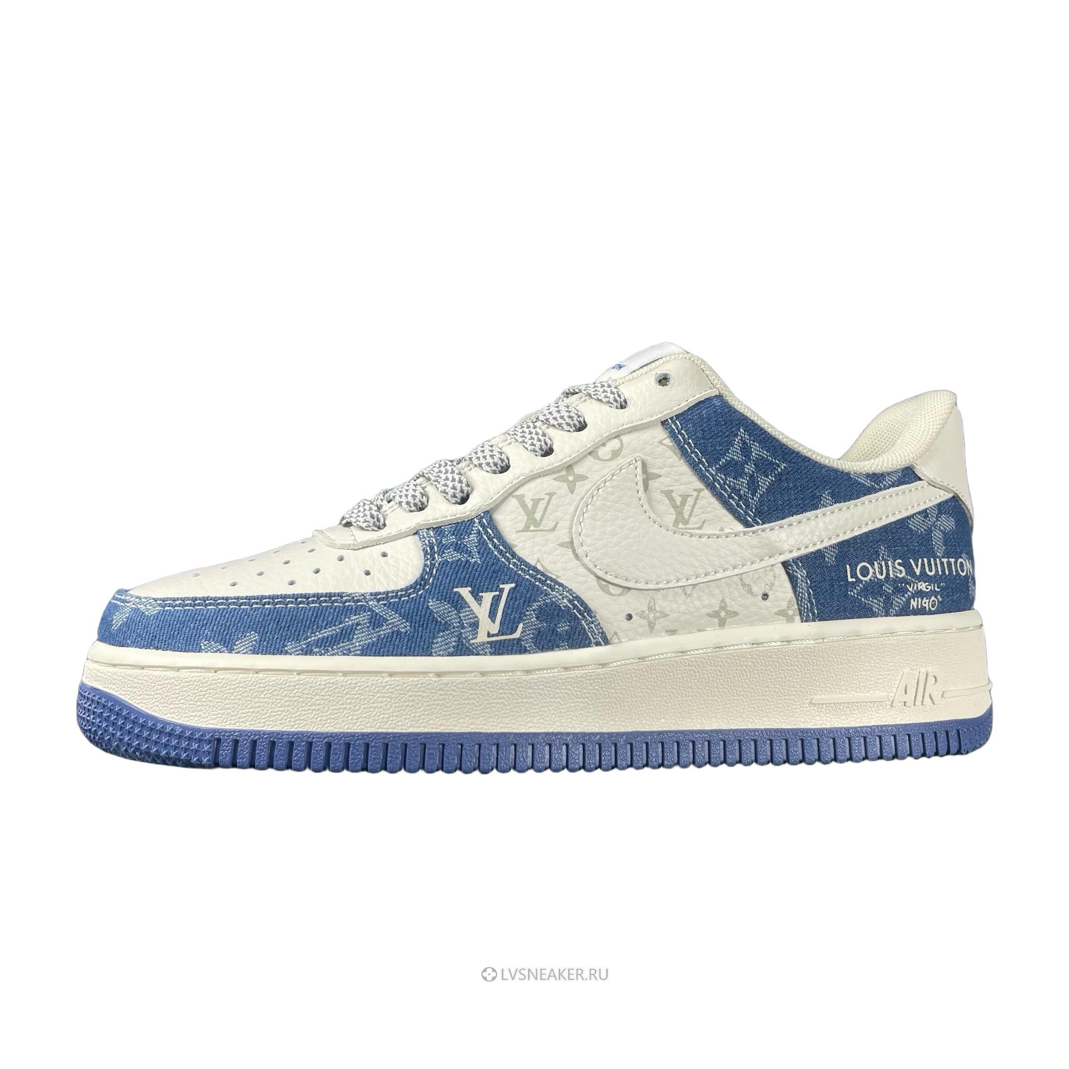 Louis Vuitton LV x Nike Air Force 1 Low "Cream Blue Denim" 1A9V-BE20 Sneakers