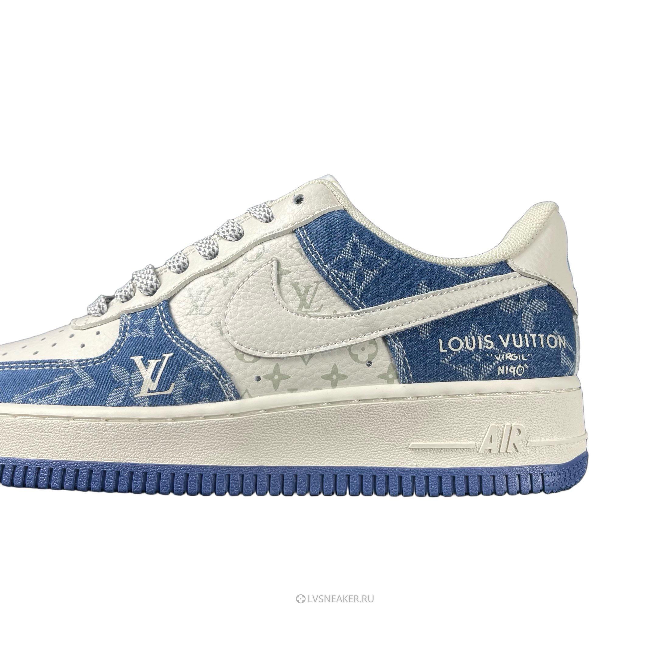Louis Vuitton LV x Nike Air Force 1 Low "Cream Blue Denim" 1A9V-BE20 Sneakers
