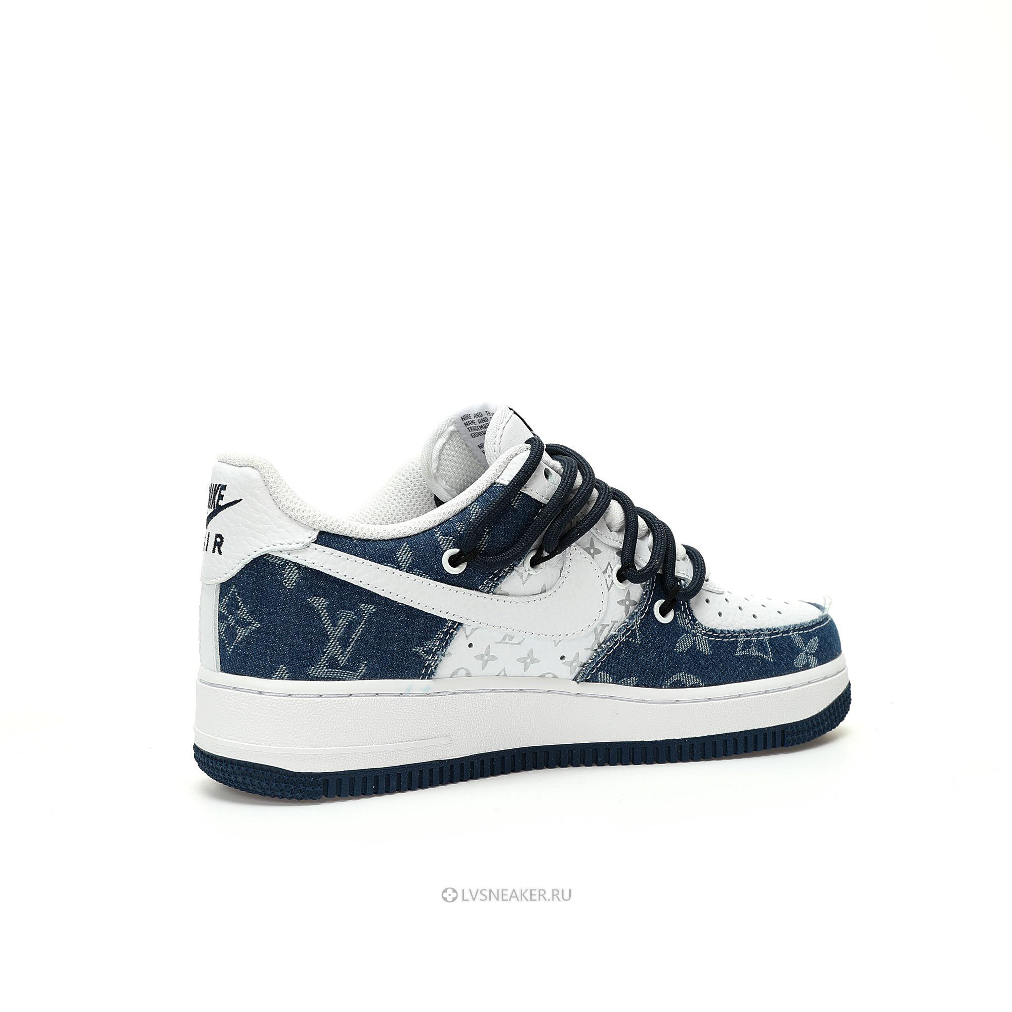 Louis Vuitton LV x Nike Air Force 1 Low "White Blue Denim Assisted Shoelaces" 1A9V-WT27 Sneakers