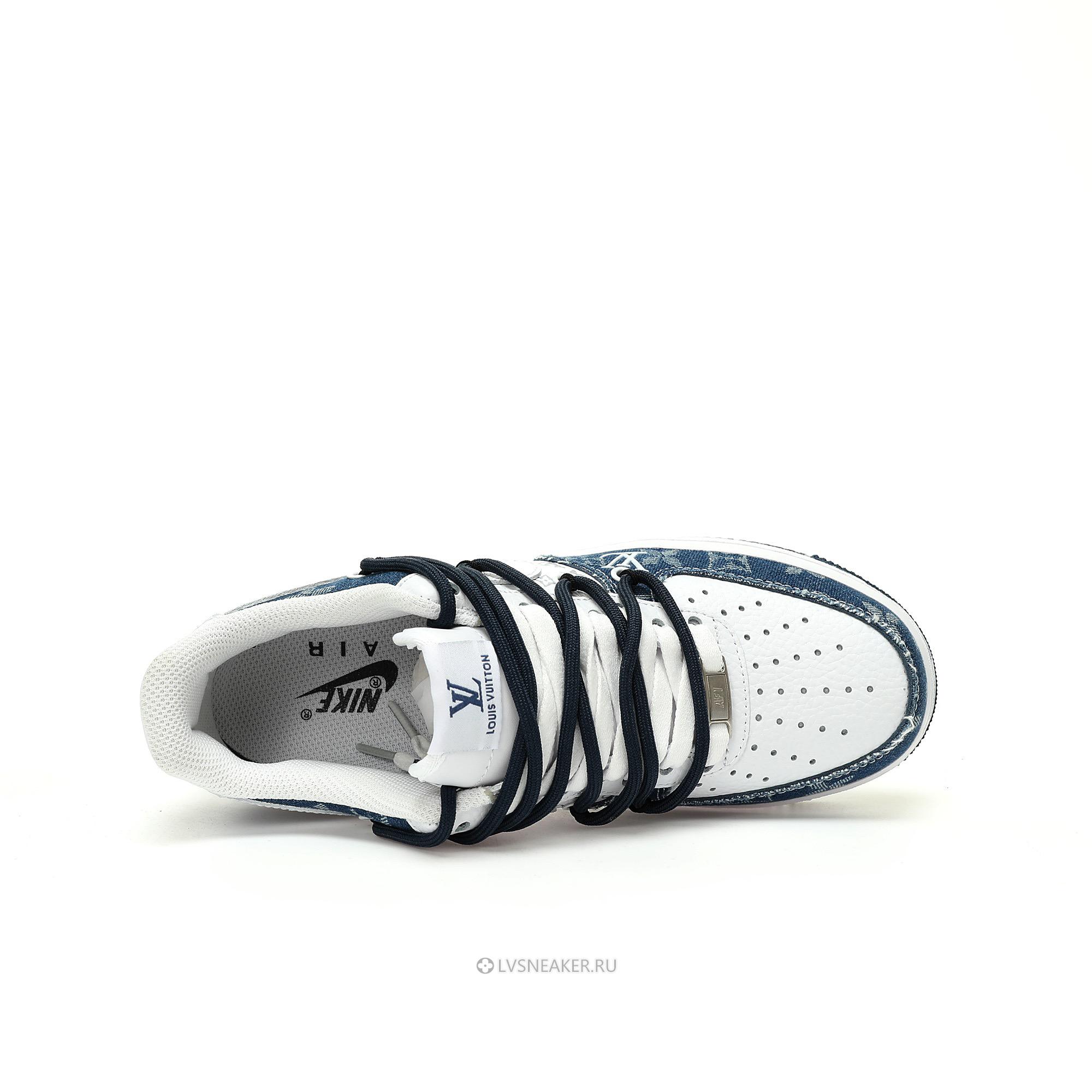 Louis Vuitton LV x Nike Air Force 1 Low "White Blue Denim Assisted Shoelaces" 1A9V-WT27 Sneakers