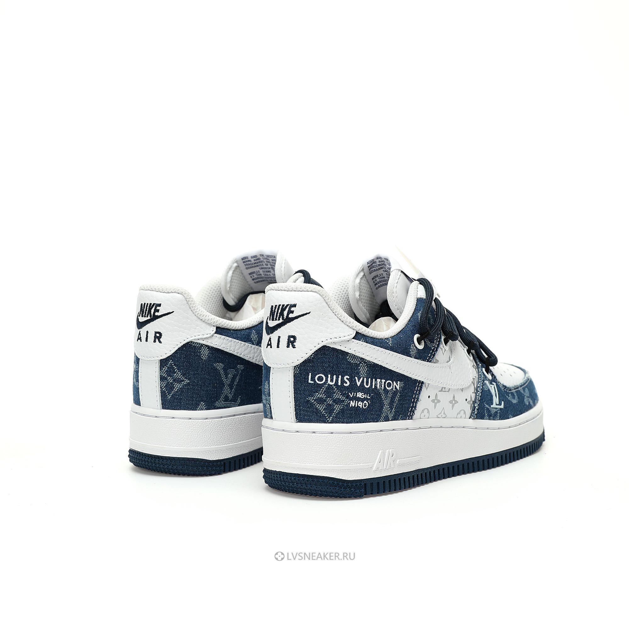 Louis Vuitton LV x Nike Air Force 1 Low "White Blue Denim Assisted Shoelaces" 1A9V-WT27 Sneakers
