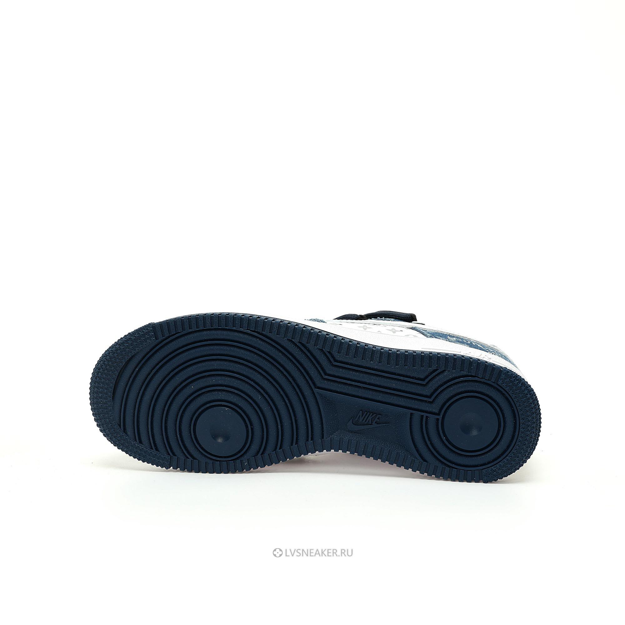 Louis Vuitton LV x Nike Air Force 1 Low "White Blue Denim Assisted Shoelaces" 1A9V-WT27 Sneakers