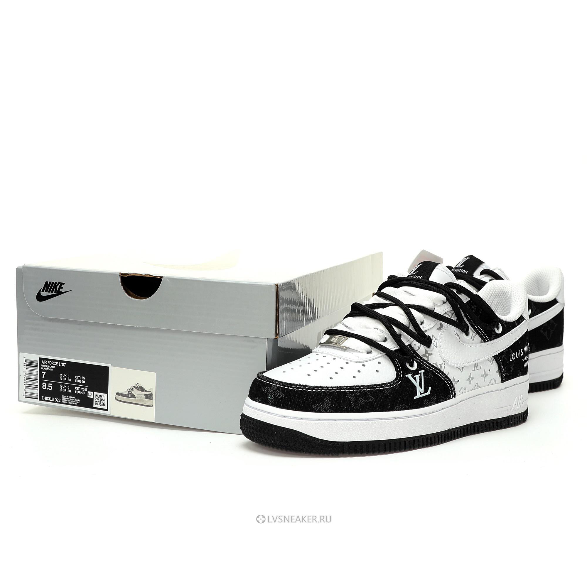 Louis Vuitton LV x Nike Air Force 1 Low "White Black Denim Assisted Shoelaces" 1A9V-WT28 Sneakers