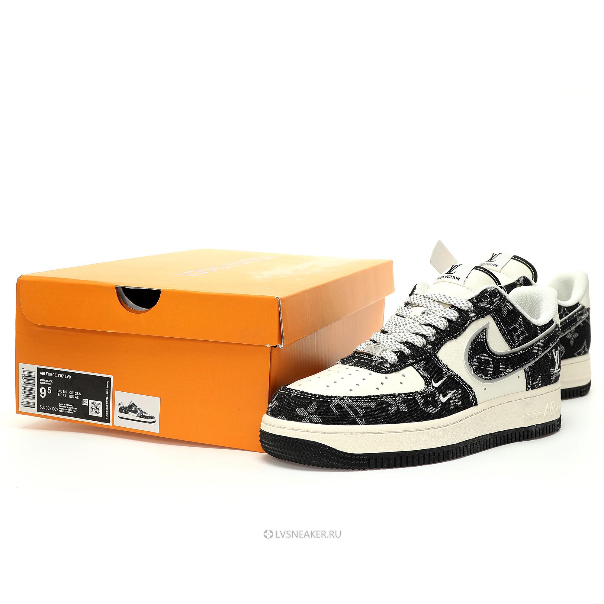 Louis Vuitton LV x Nike Air Force 1 Low "Denim Black White" 1A9V-BK32 Sneakers