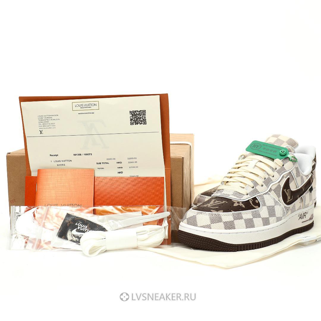 Louis Vuitton LV x Nike Air Force 1 Low "Monogram Brown White Plaid" 1A9V-BN35 Sneakers