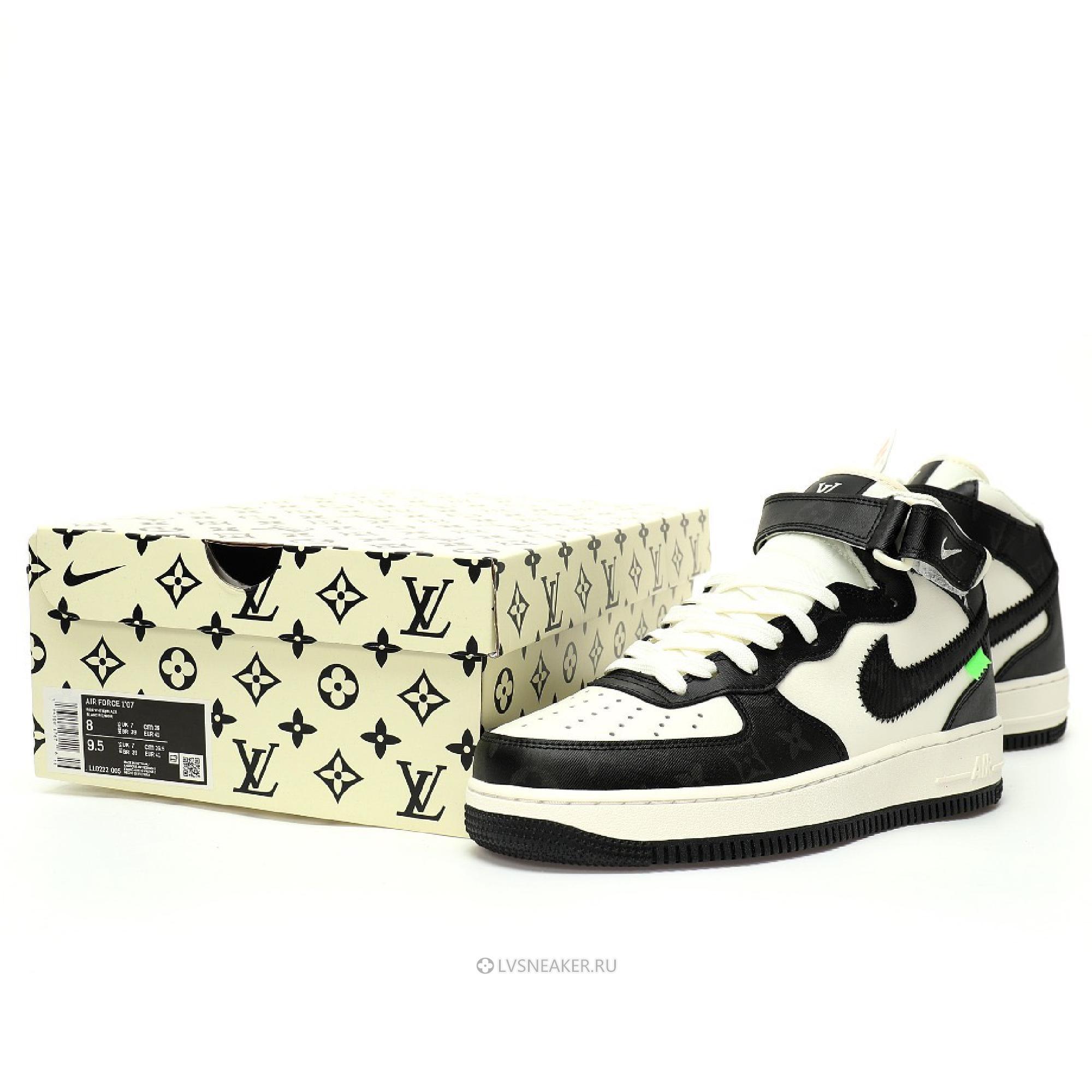 Louis Vuitton LV x Nike Air Force 1 Mid "Monogram Black White" 1A9V-BK36 Sneakers