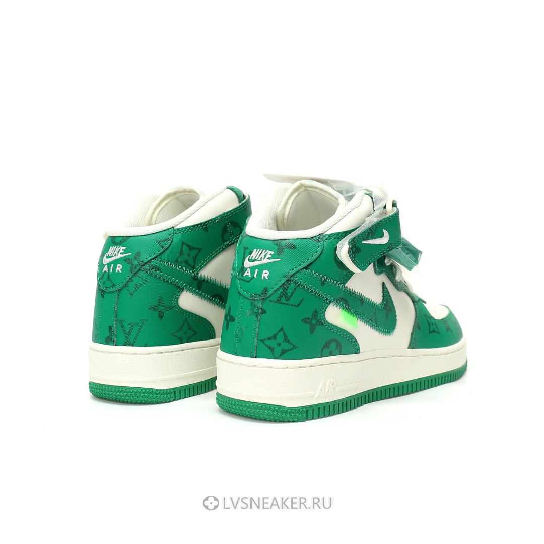 Louis Vuitton LV x Nike Air Force 1 Mid "White Green" 1A9V-GN38 Sneakers